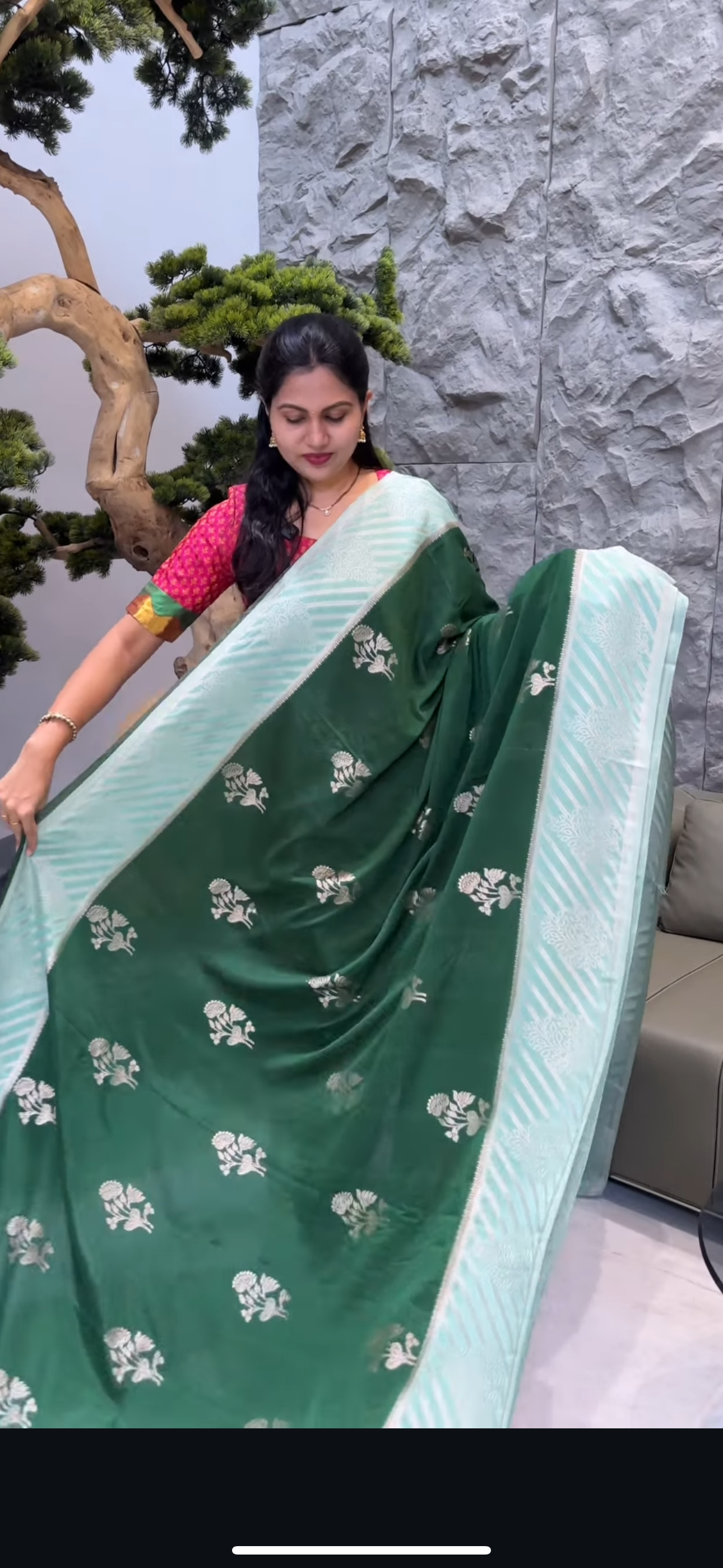 Georgette banaras green