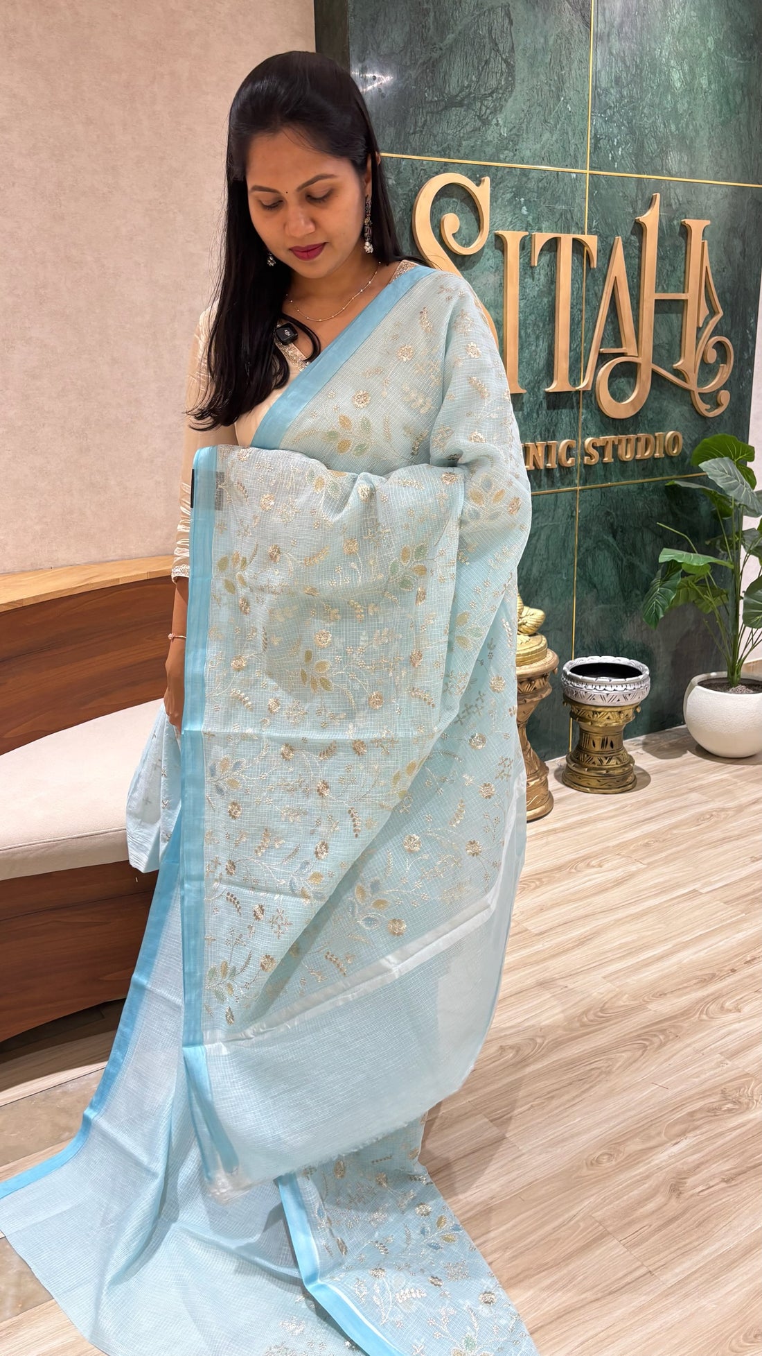 Kota saree skyblue