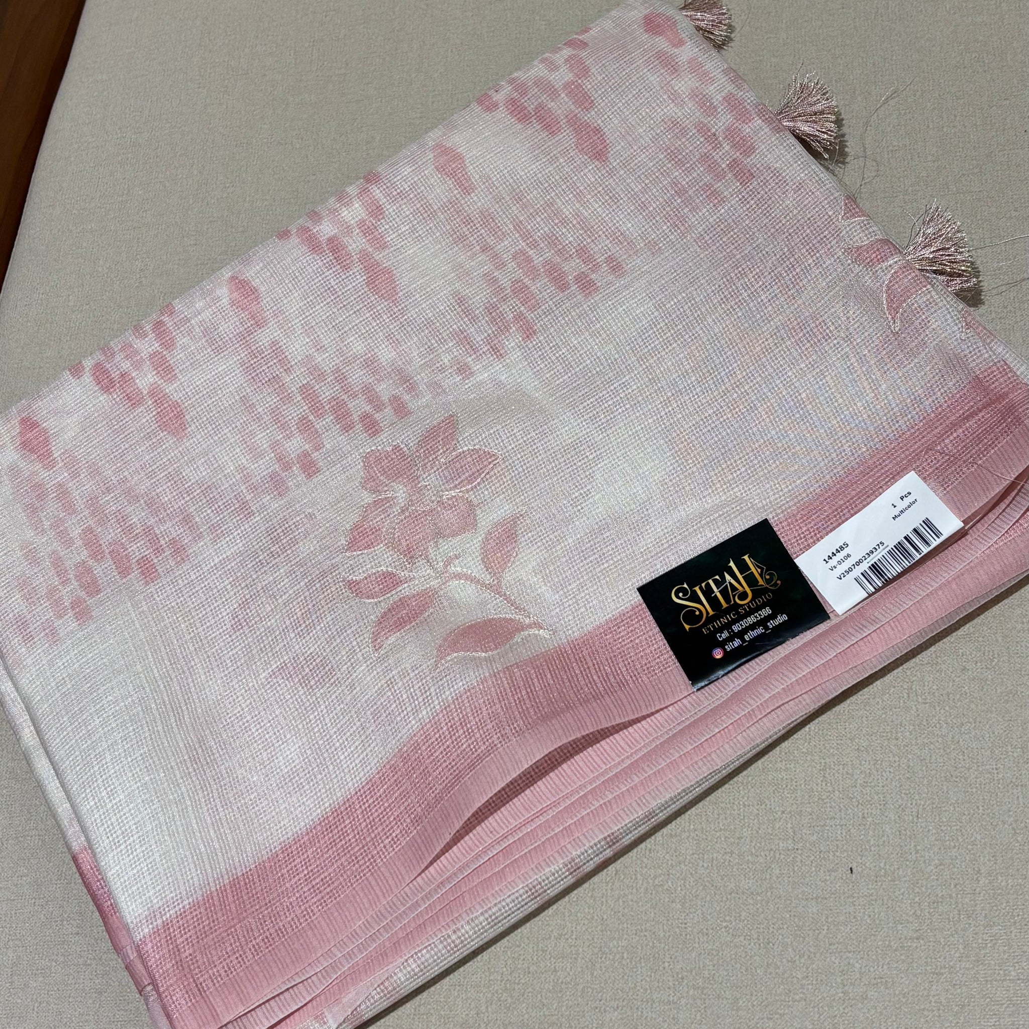 Kota silk onion pink flower design