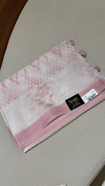Kota silk onion pink flower design