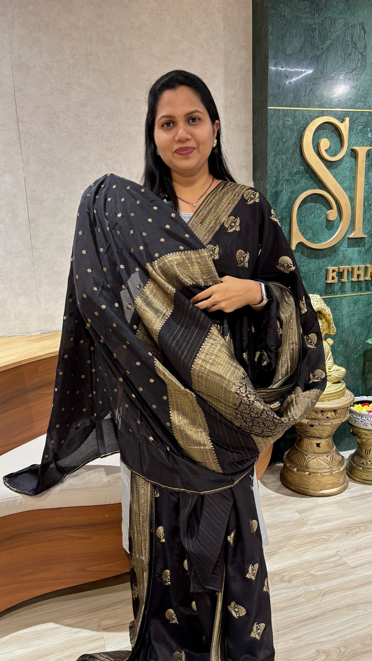 Banaras crepe saree