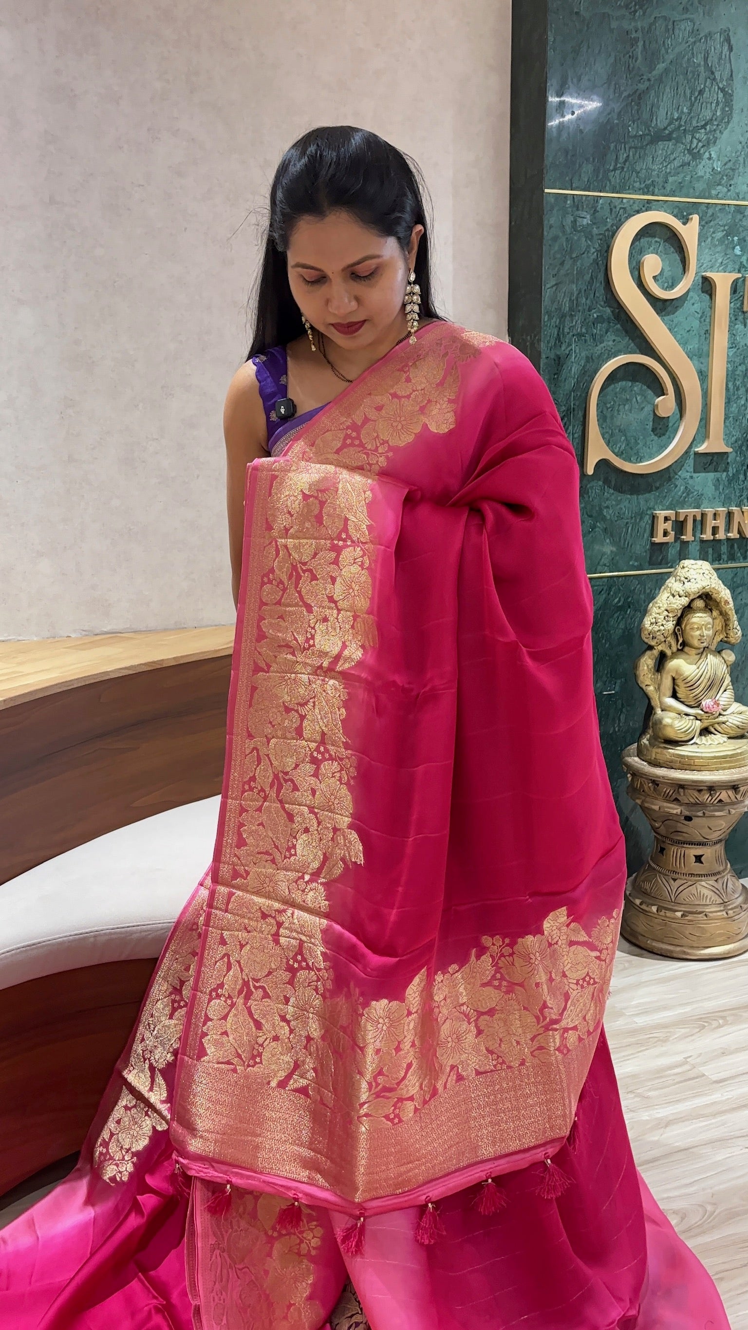 Mashru silk pink