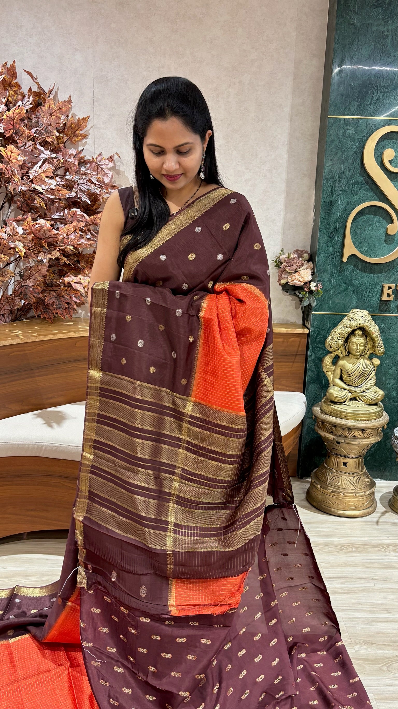 Russian silk checks and border