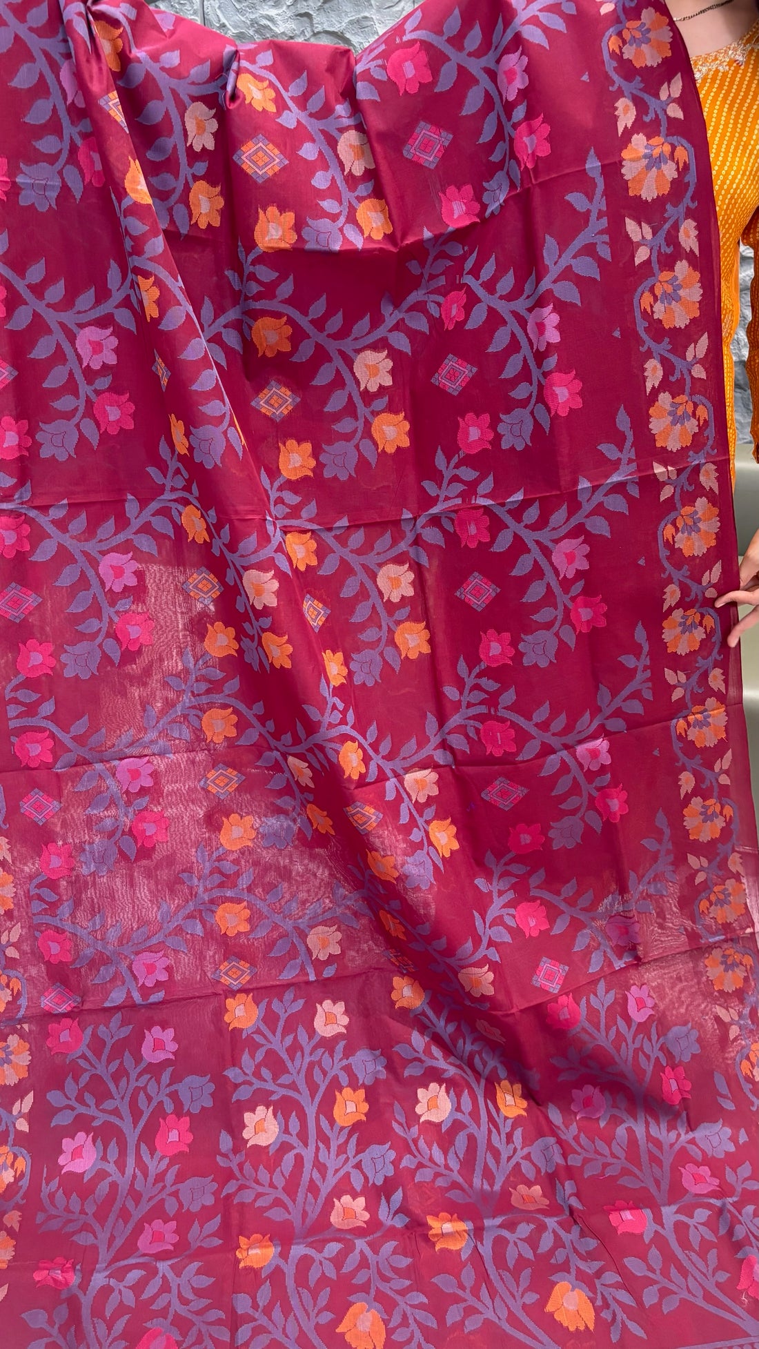 Dhaka cotton maroon