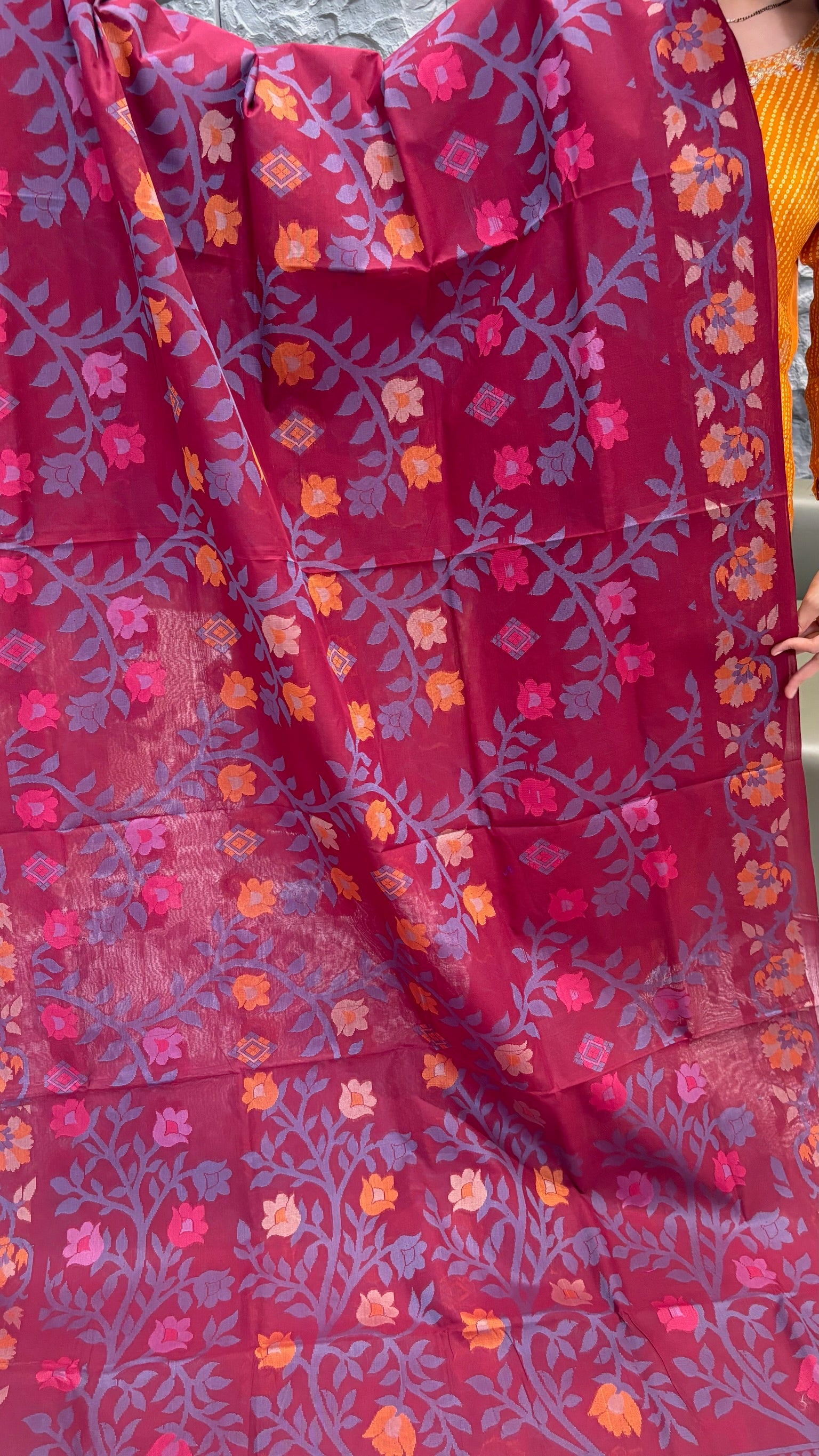 Dhaka cotton maroon