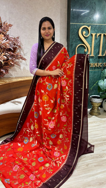 Tussar georgette jhamdani