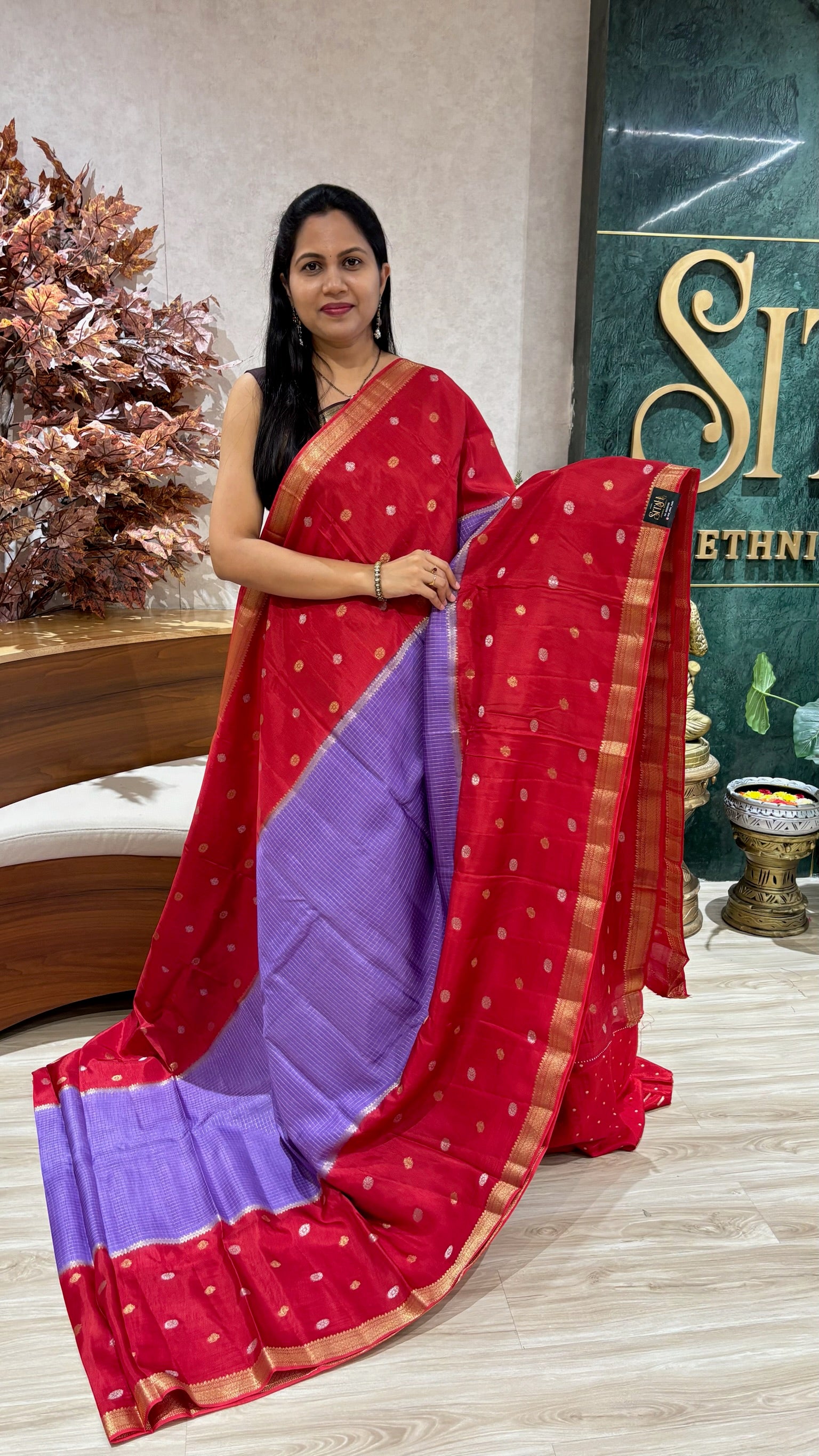 Russian silk checks and border