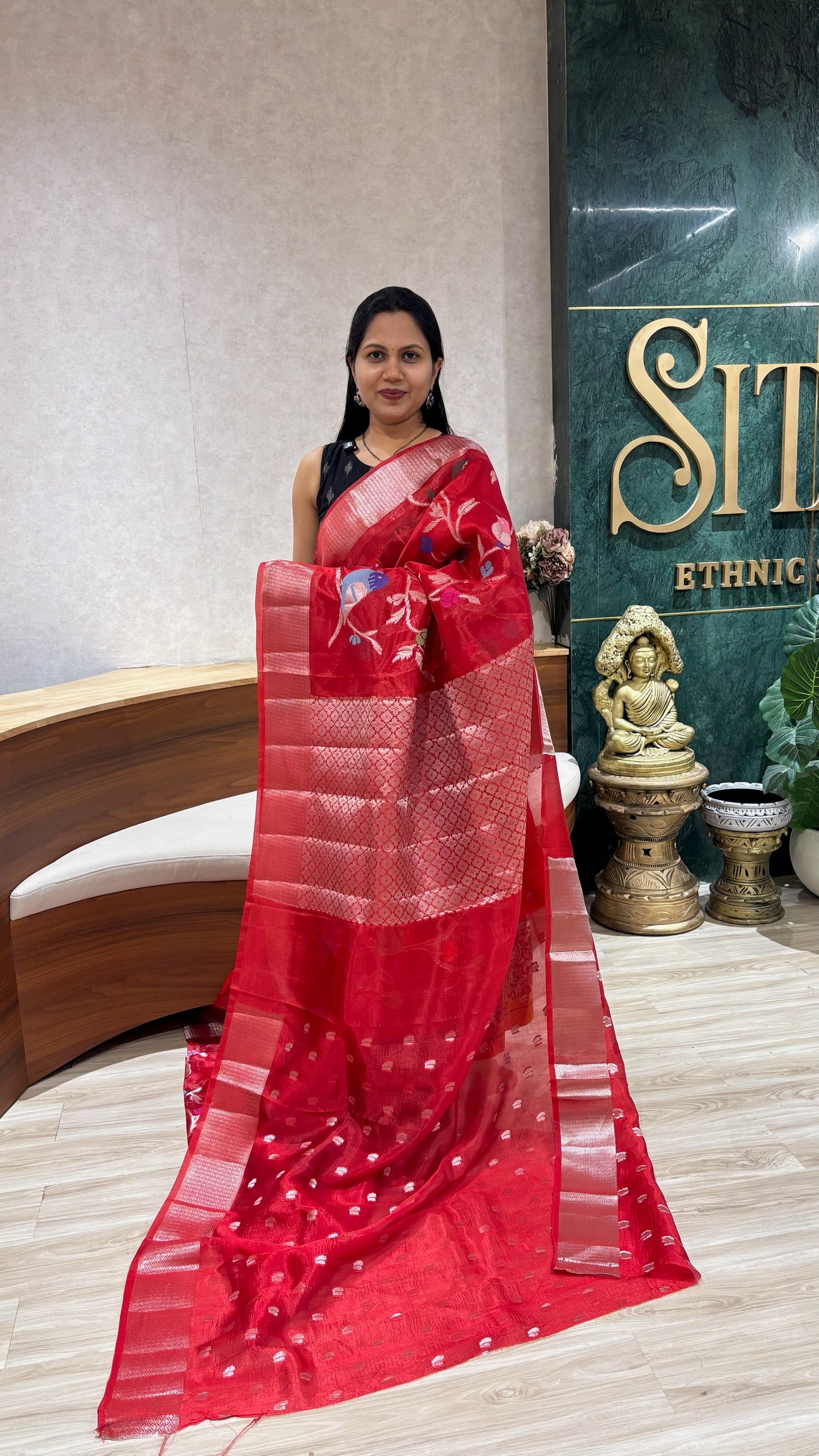 Paper silk all over red