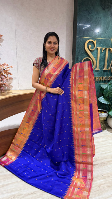 Handloom  Gadwal tissue muniya border
