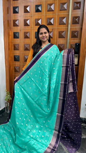 Viscose silk sea blue