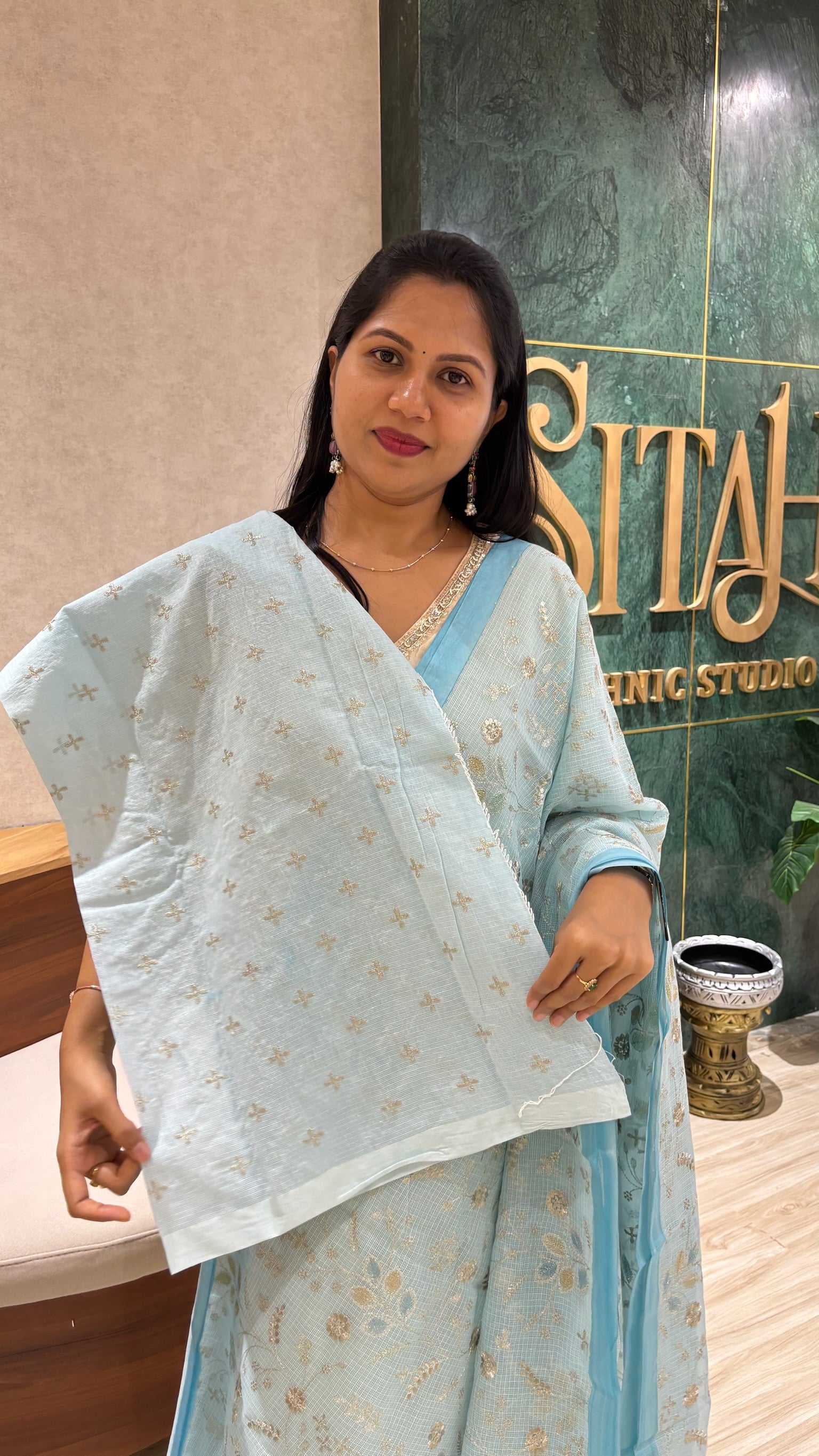 Kota saree skyblue