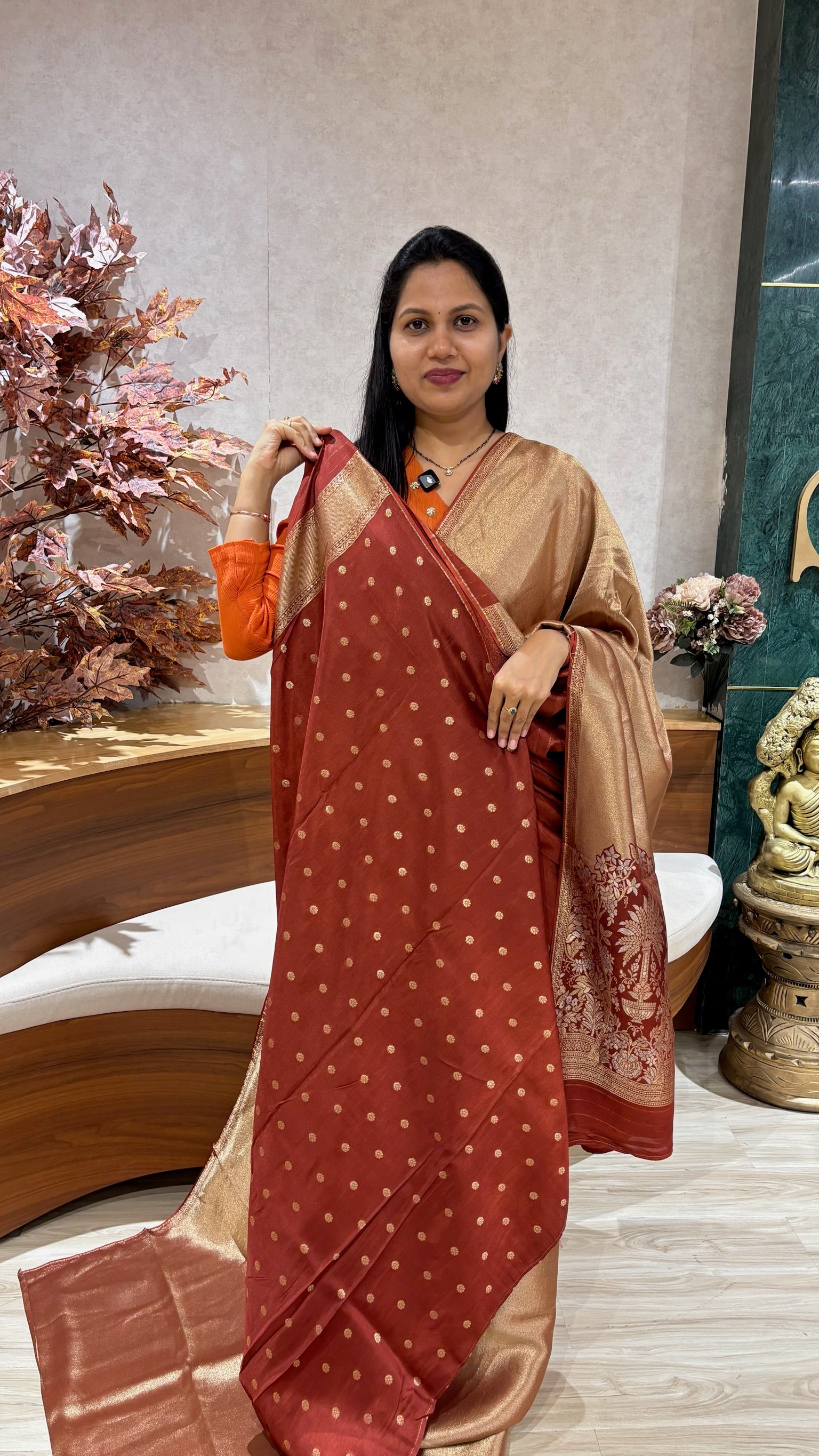 Banaras plain tissue georgette ready to ship