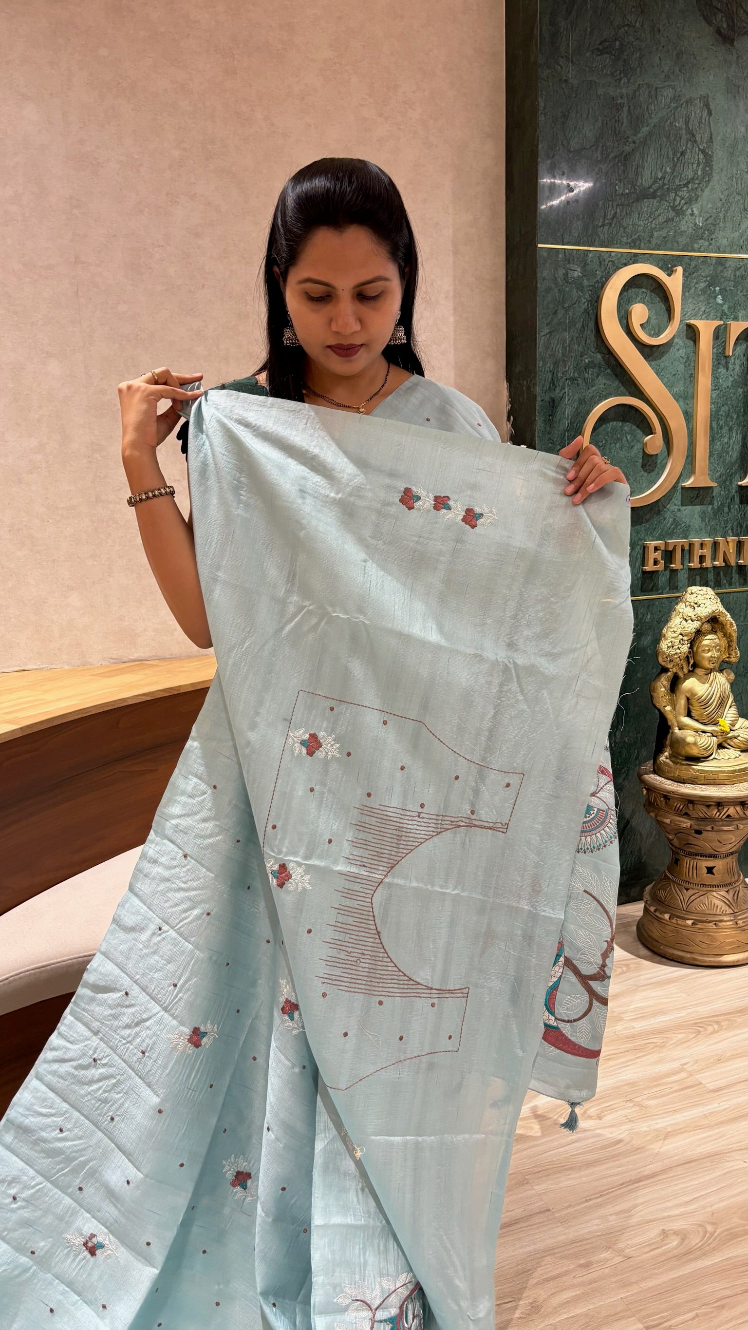 Tussar embroidery