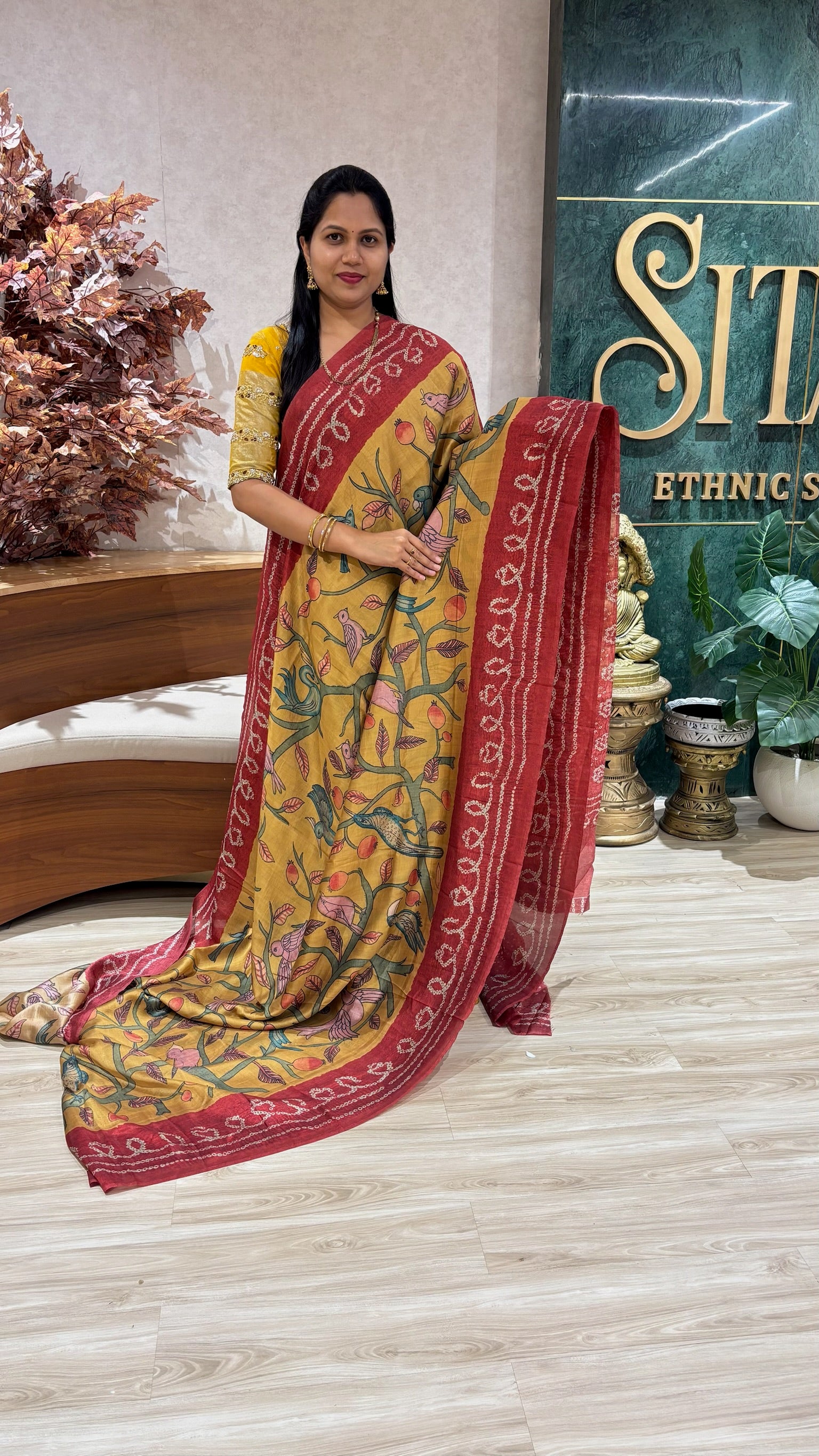 Soft tussar yellow