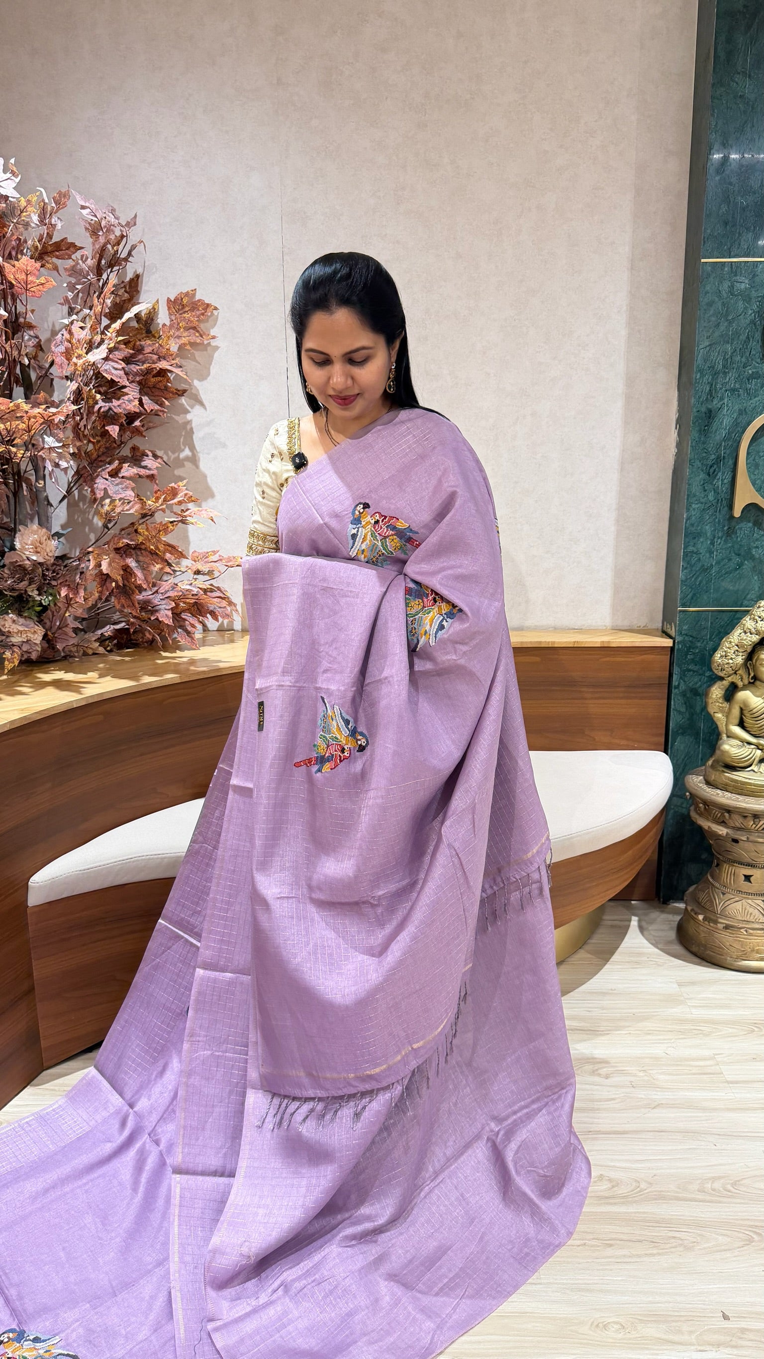 Tussar embroidery