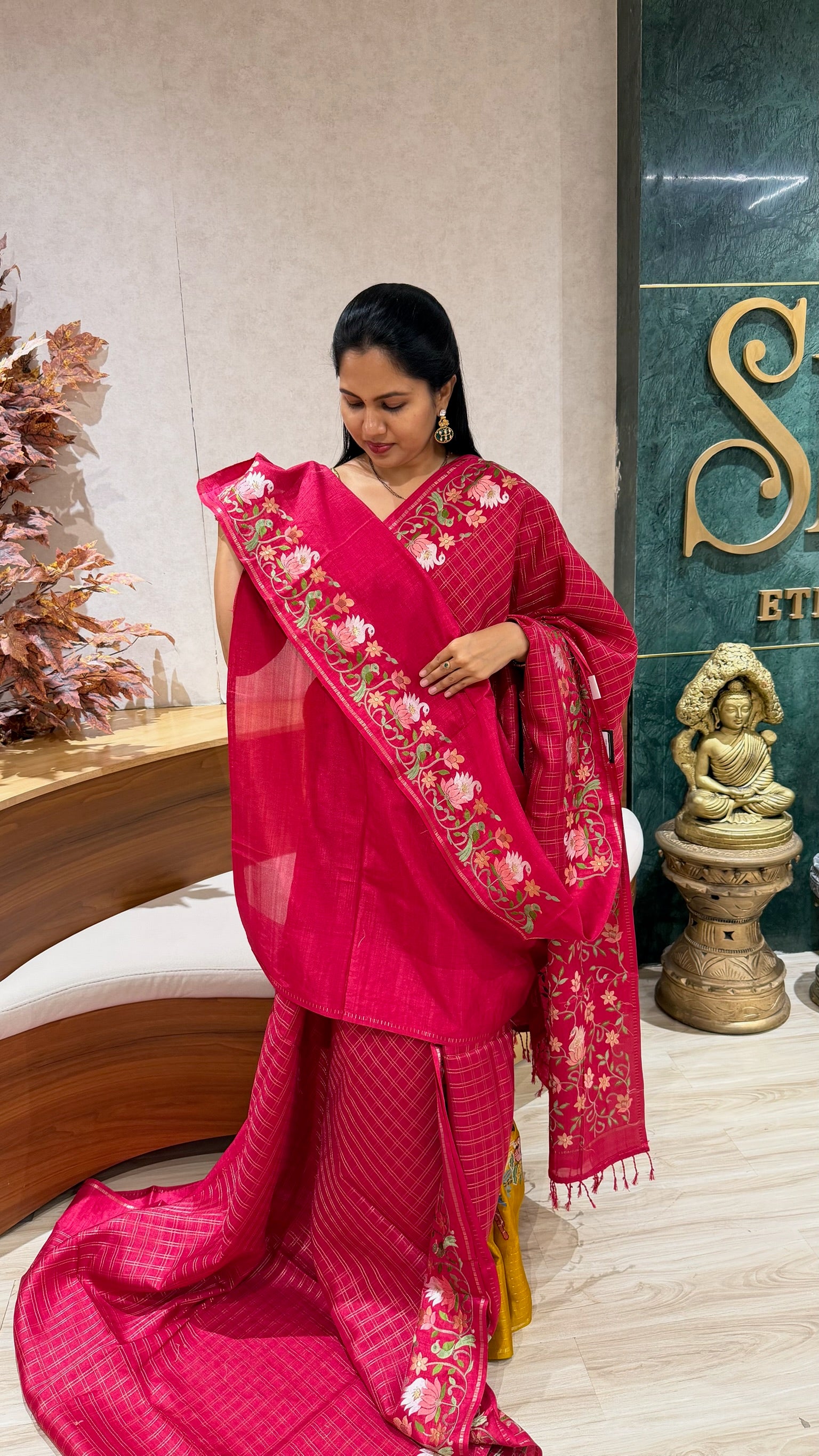 Fancy tussar embroidery