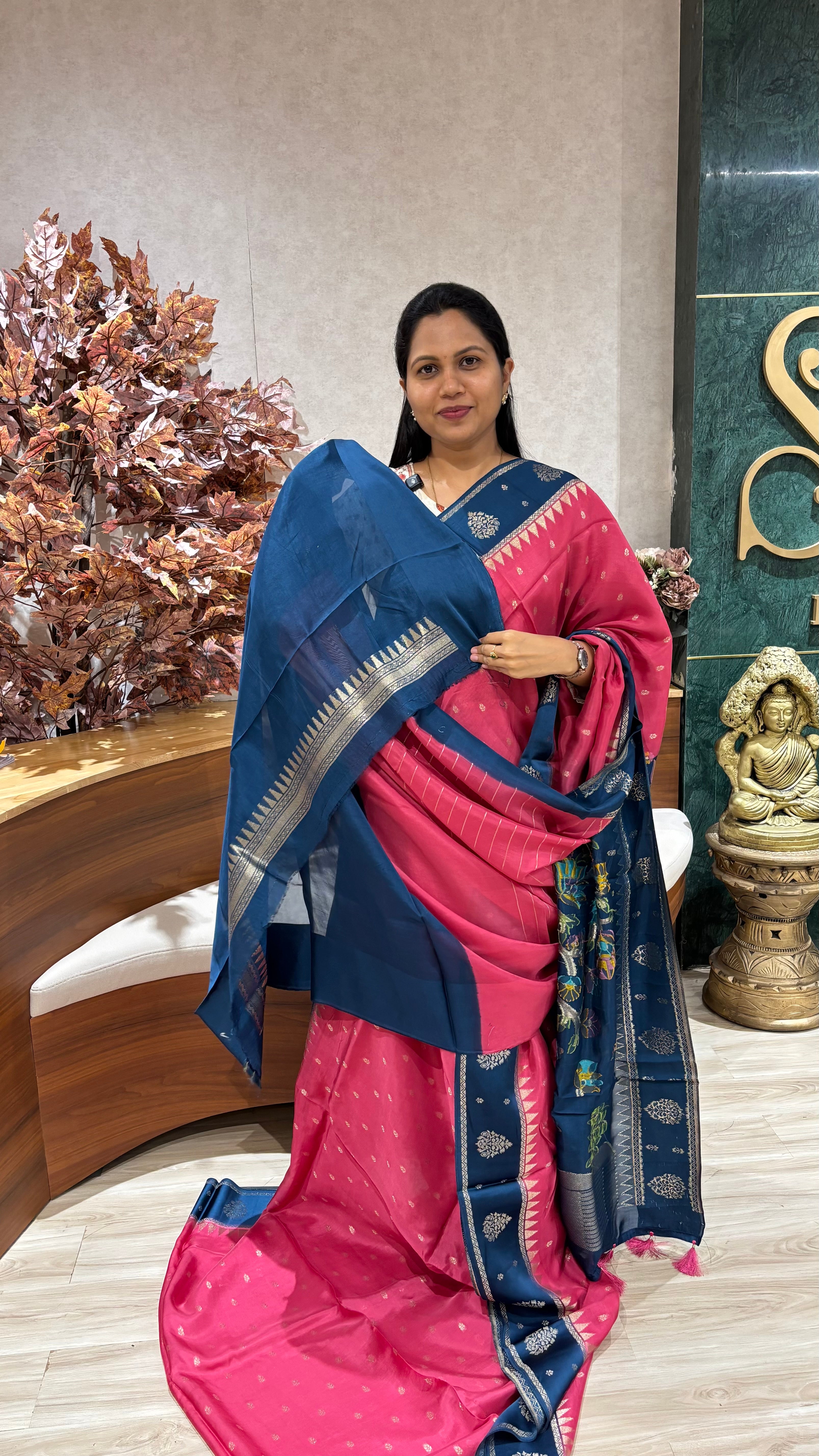 Georgette jhamdhani pallu