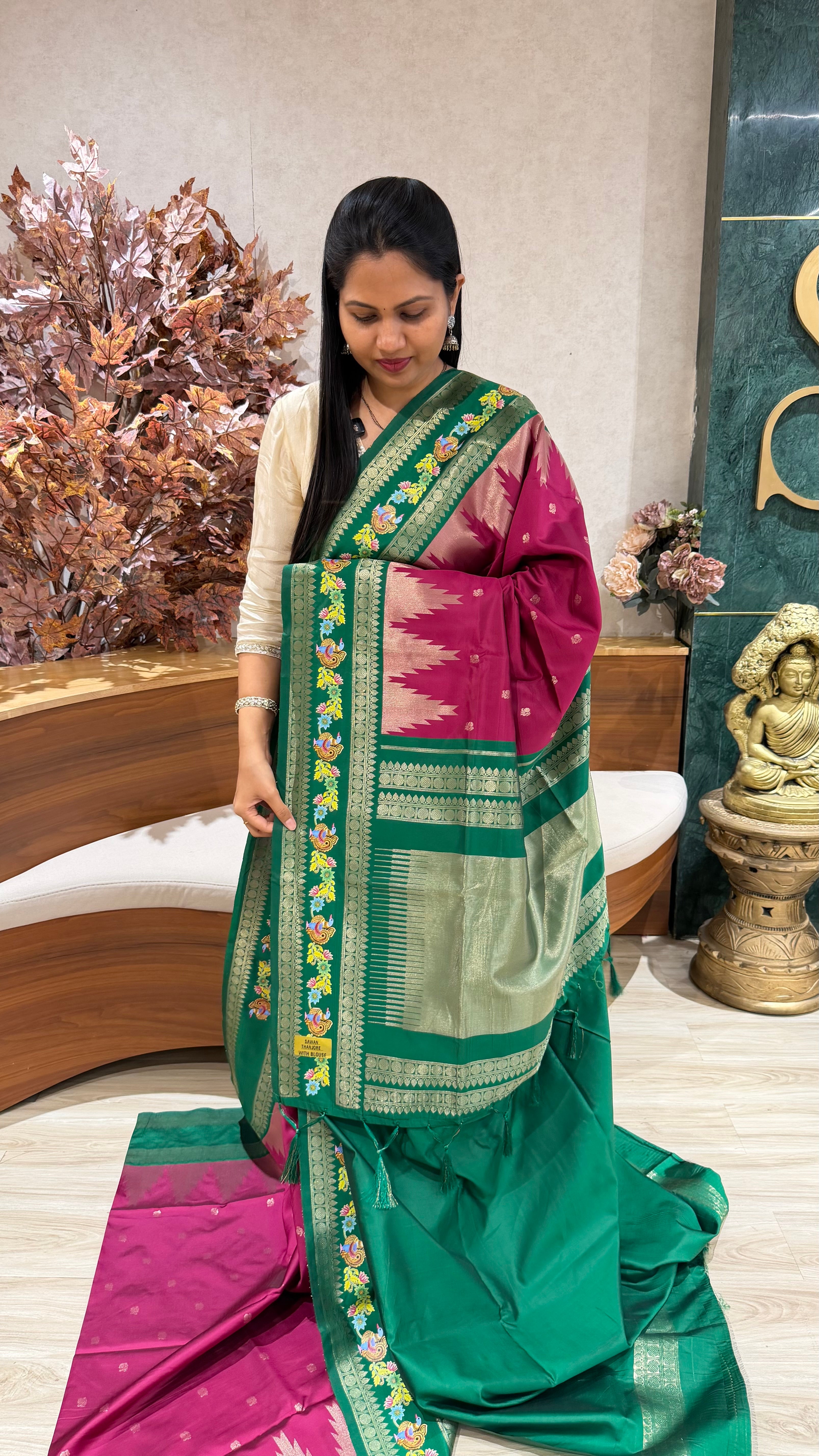 Fancy silk Tanjore print