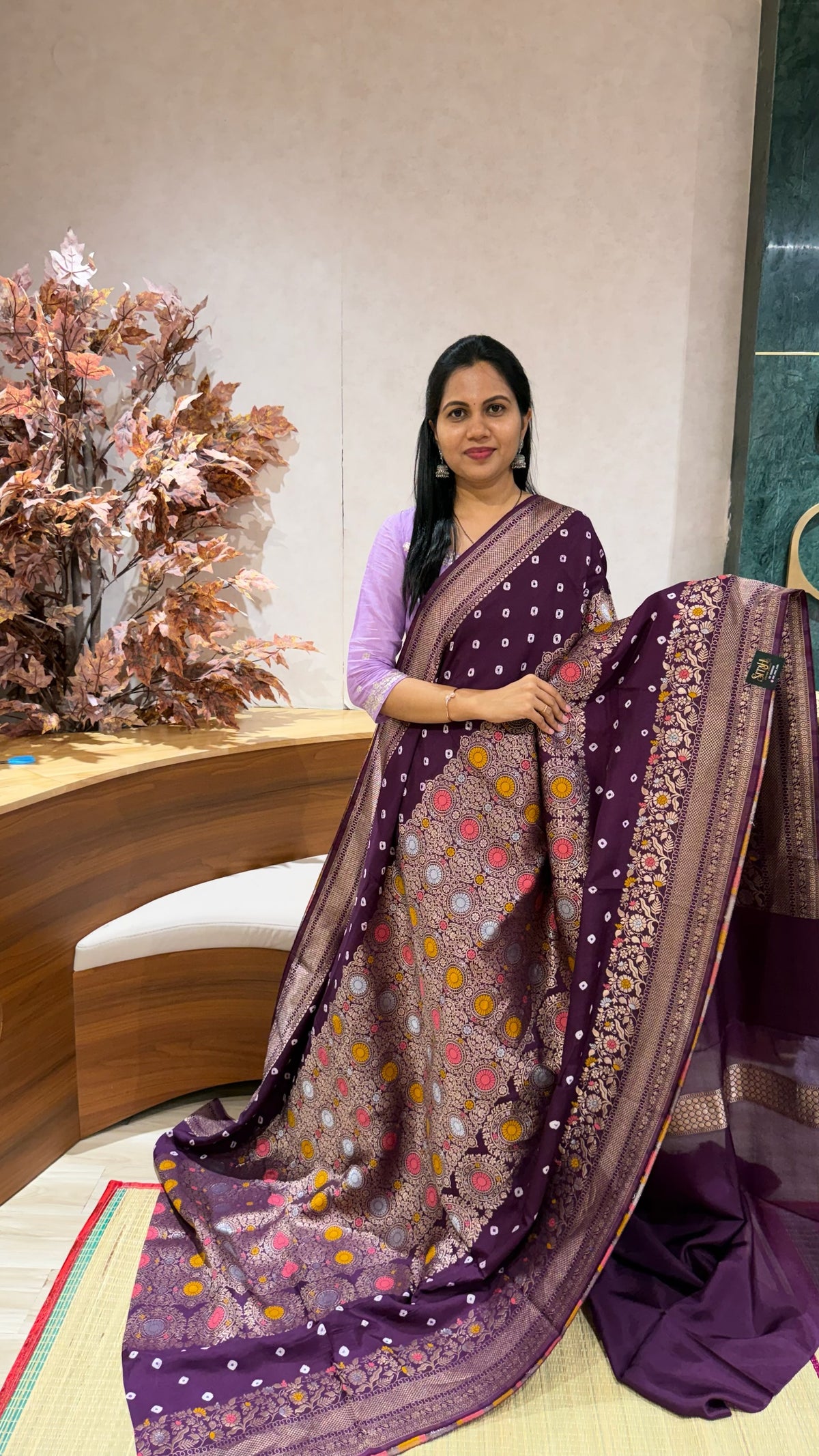 Russian silk bandhini