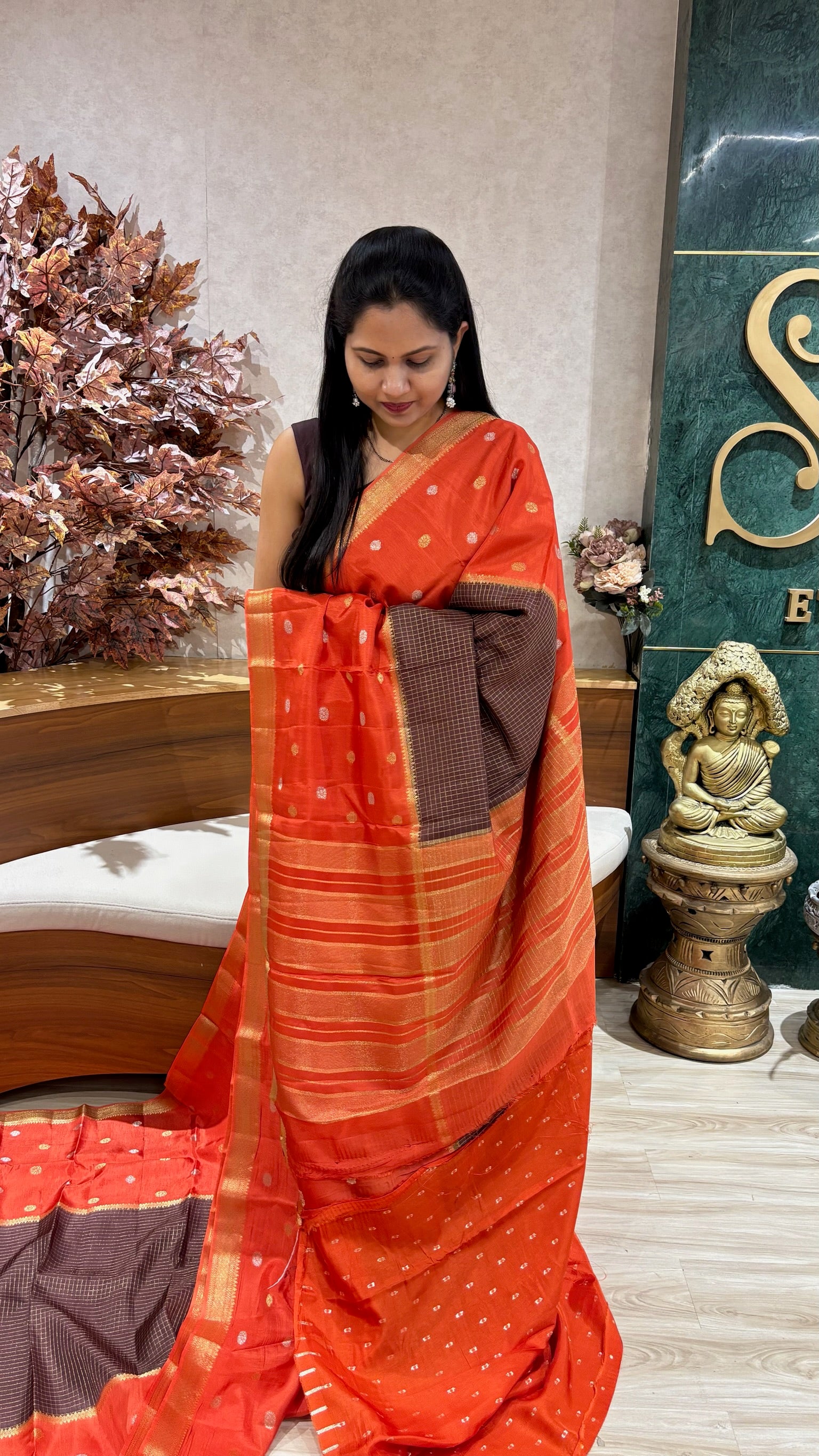 Russian silk checks and border