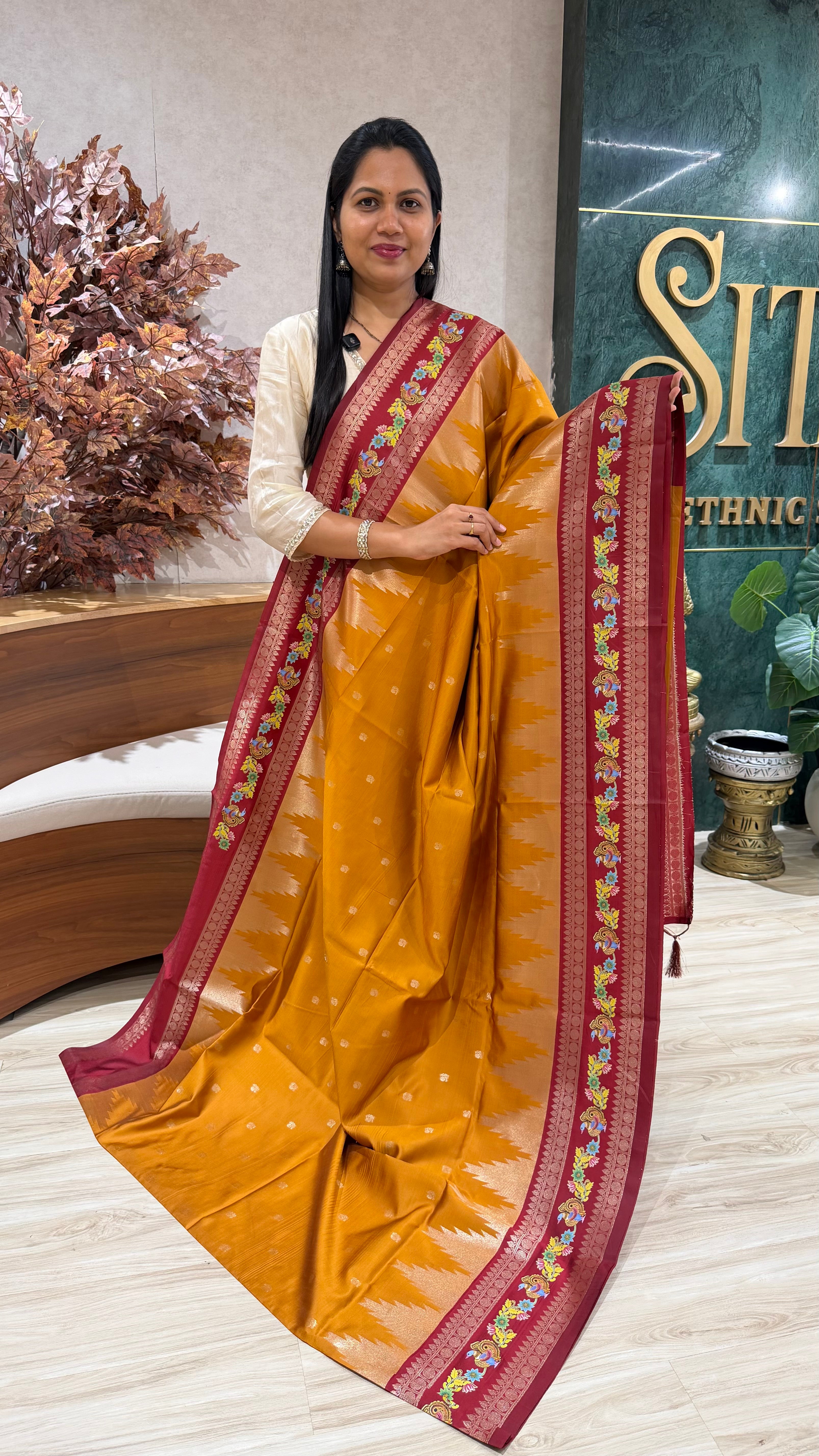 Fancy silk tanjore print