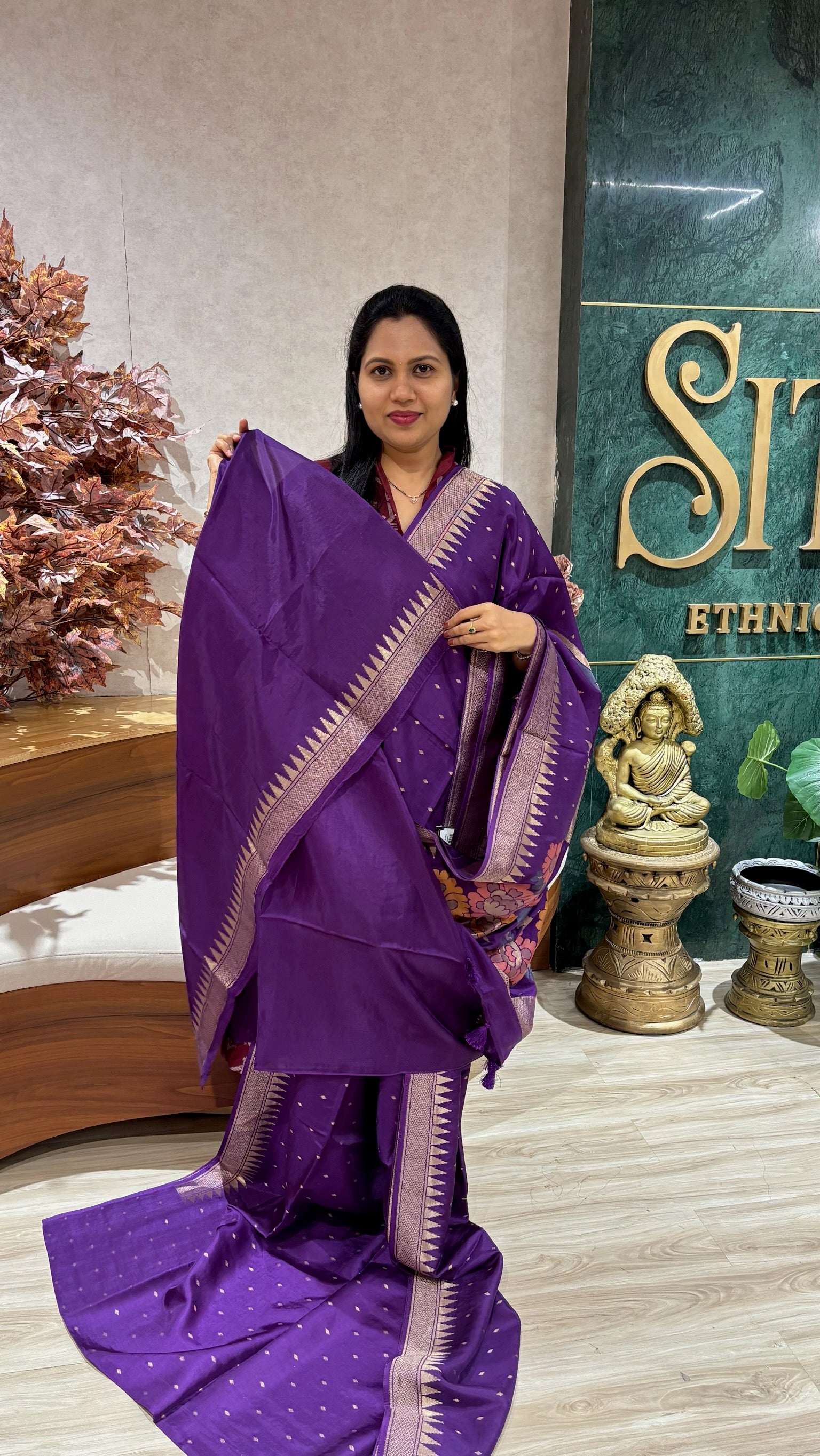 Mashru georgette purple