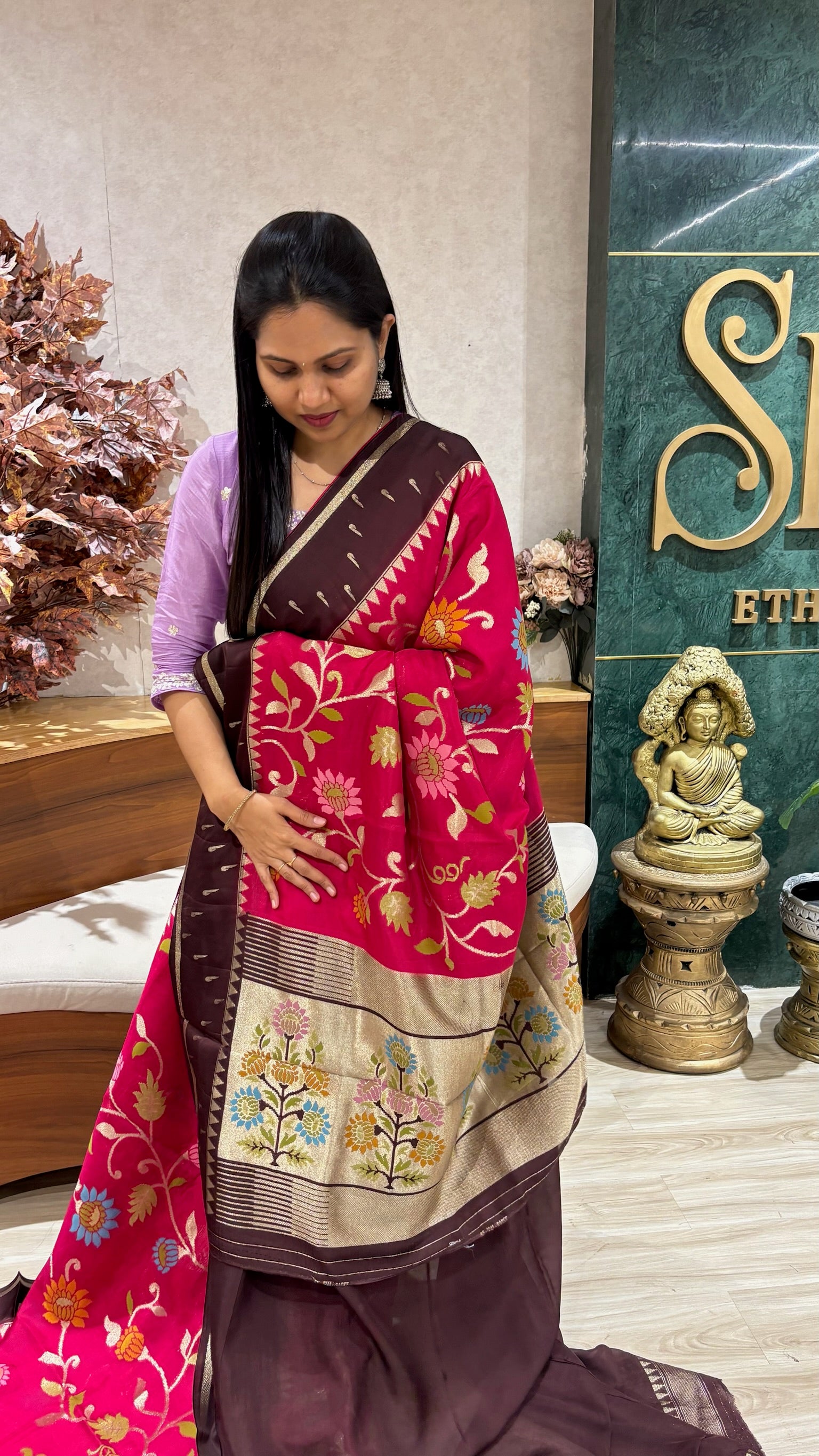 Tussar georgette jhamdani