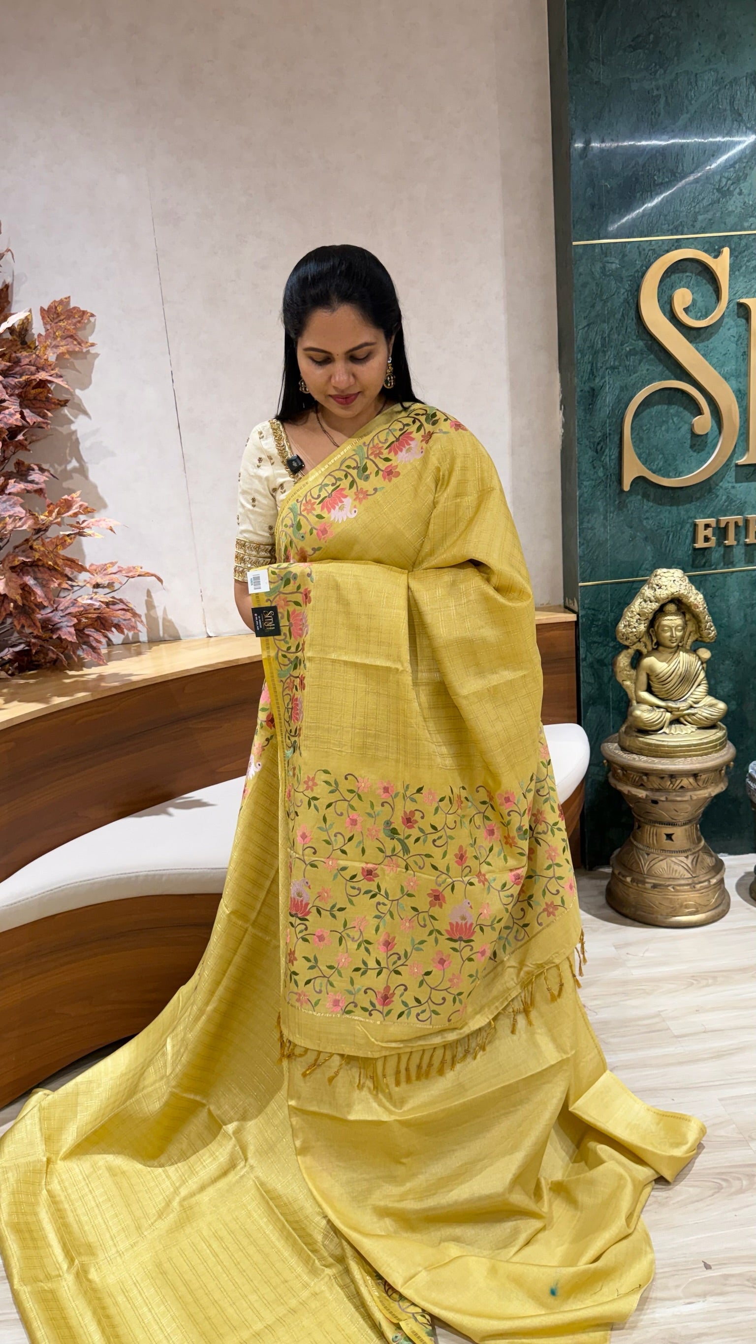 Fancy tussar embroidery