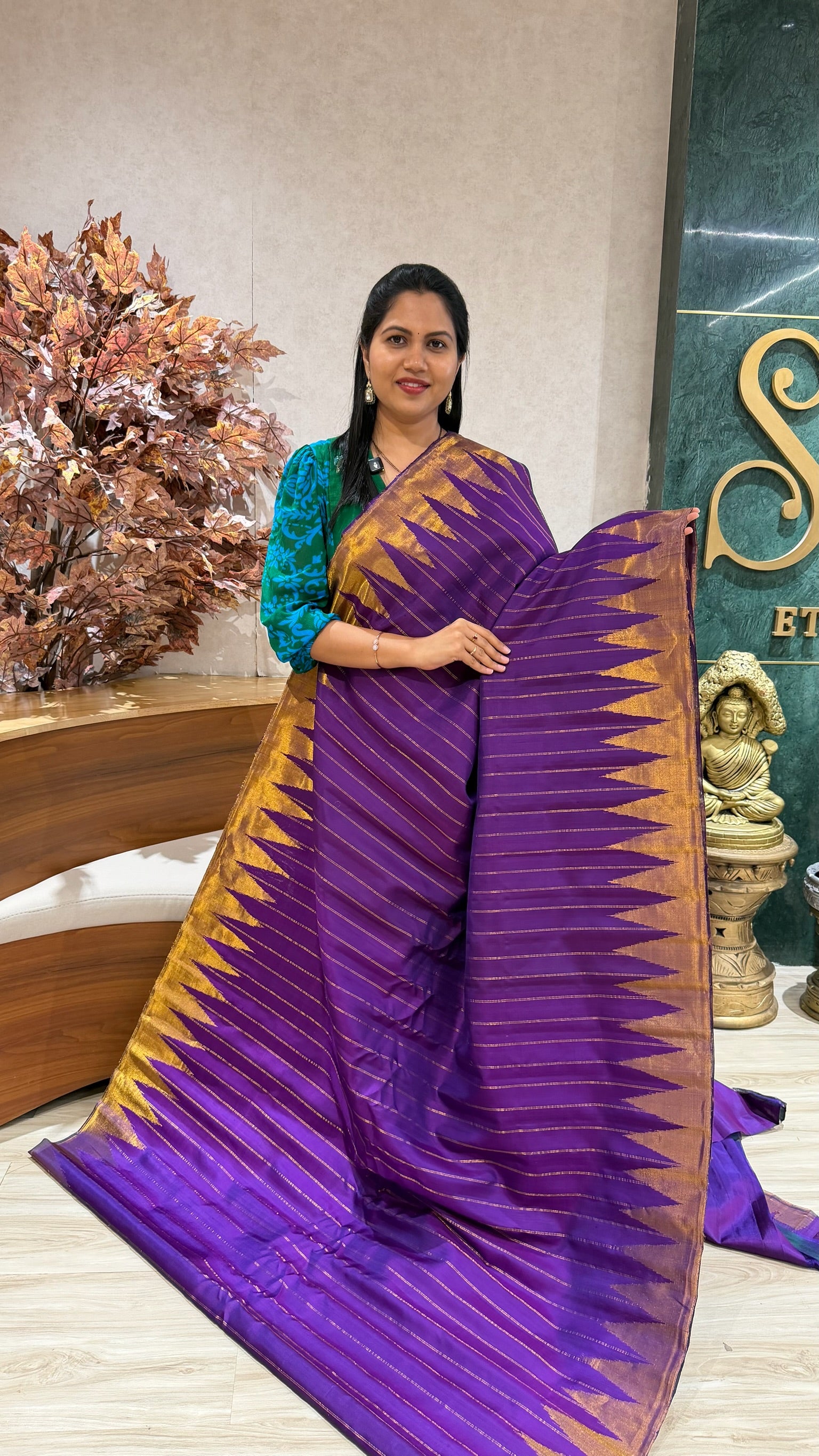 Handloom gadwal tissue border