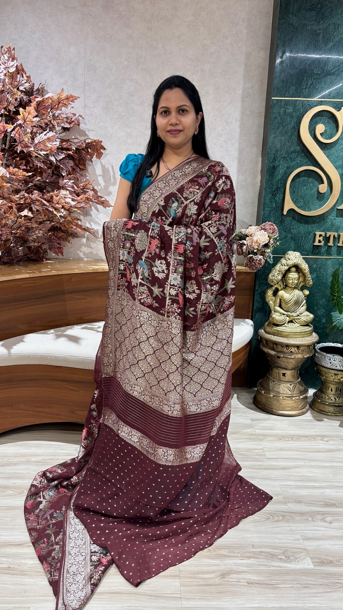 Chiffon georgette brown