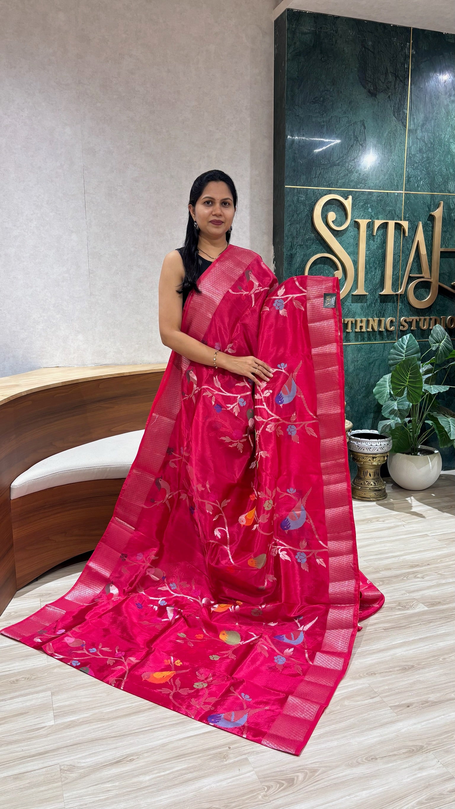 Paper silk all over pink