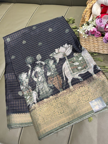 Fancy silk black-green