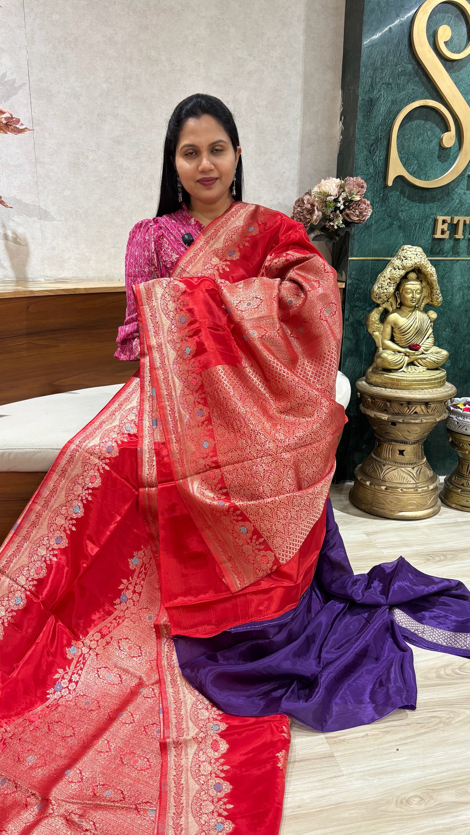 Ho crepe silk red