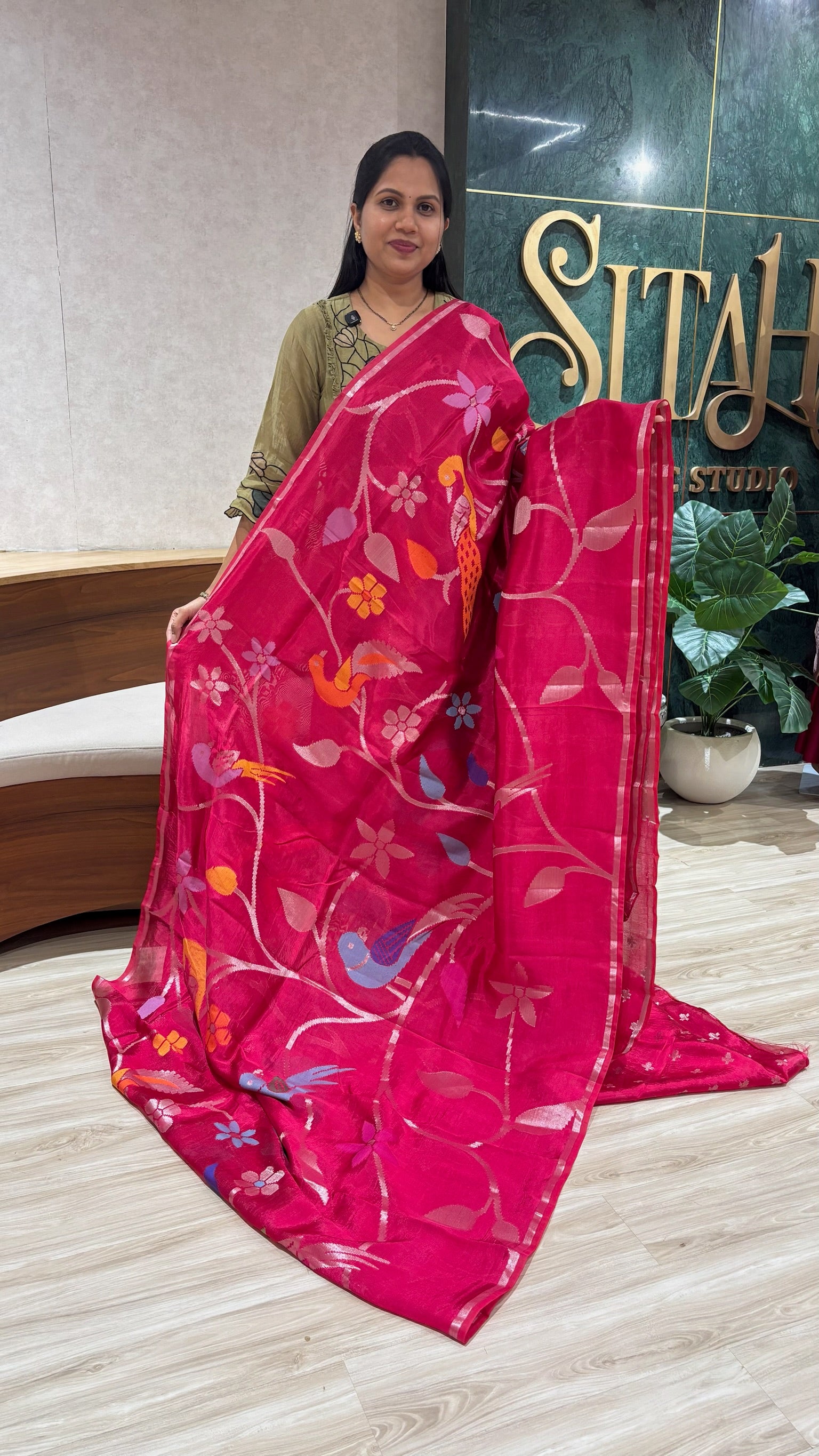 Paper silk allover pink