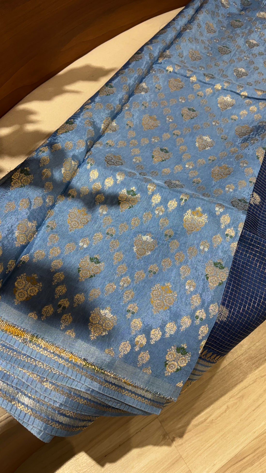 Vintage checks blue blouse2