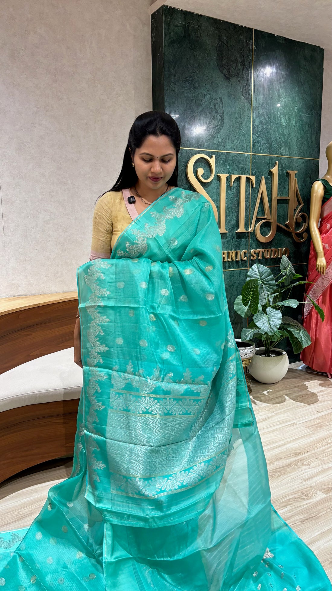 Kota saree sea green