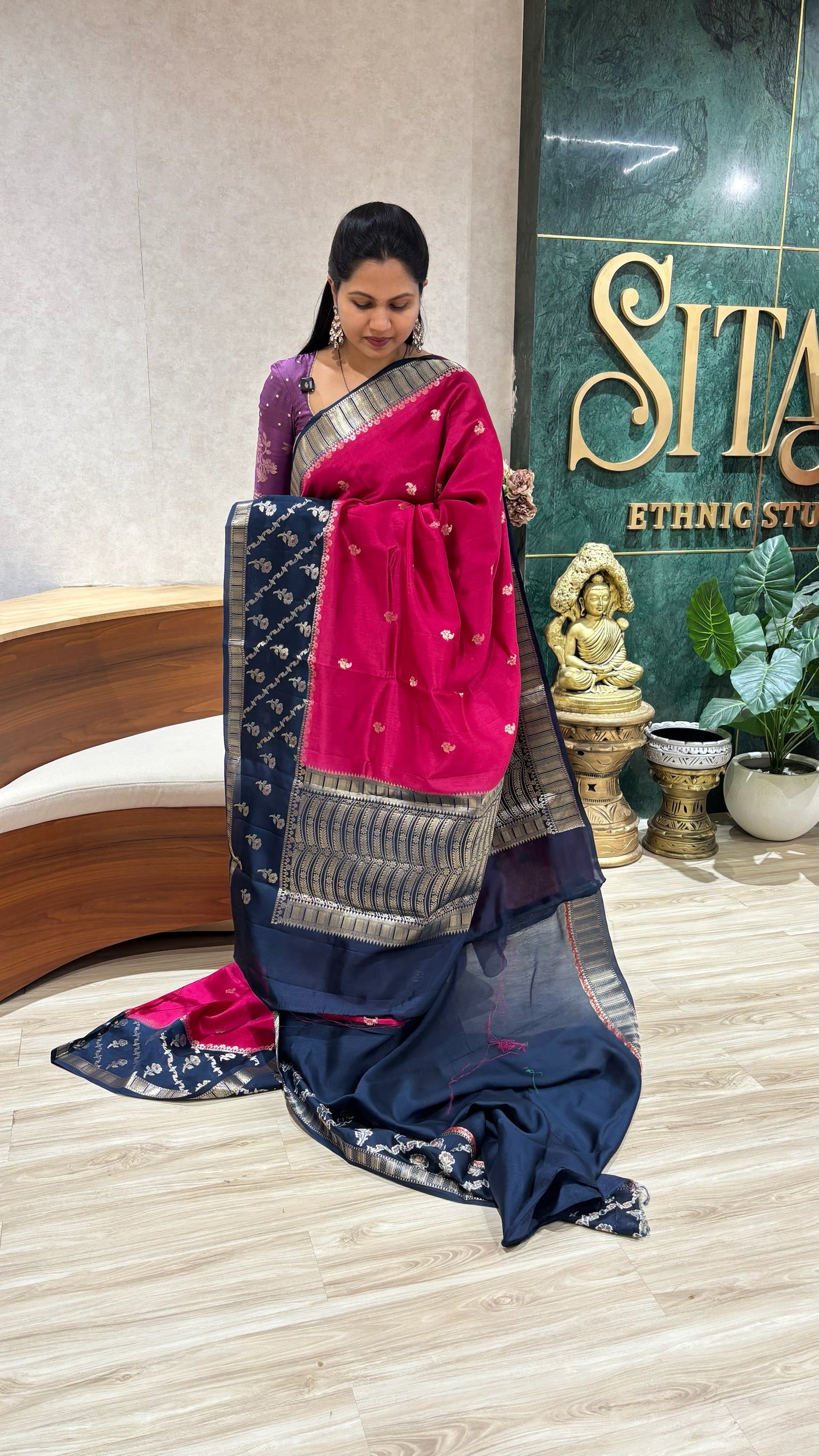 Fancy mango pattu pink