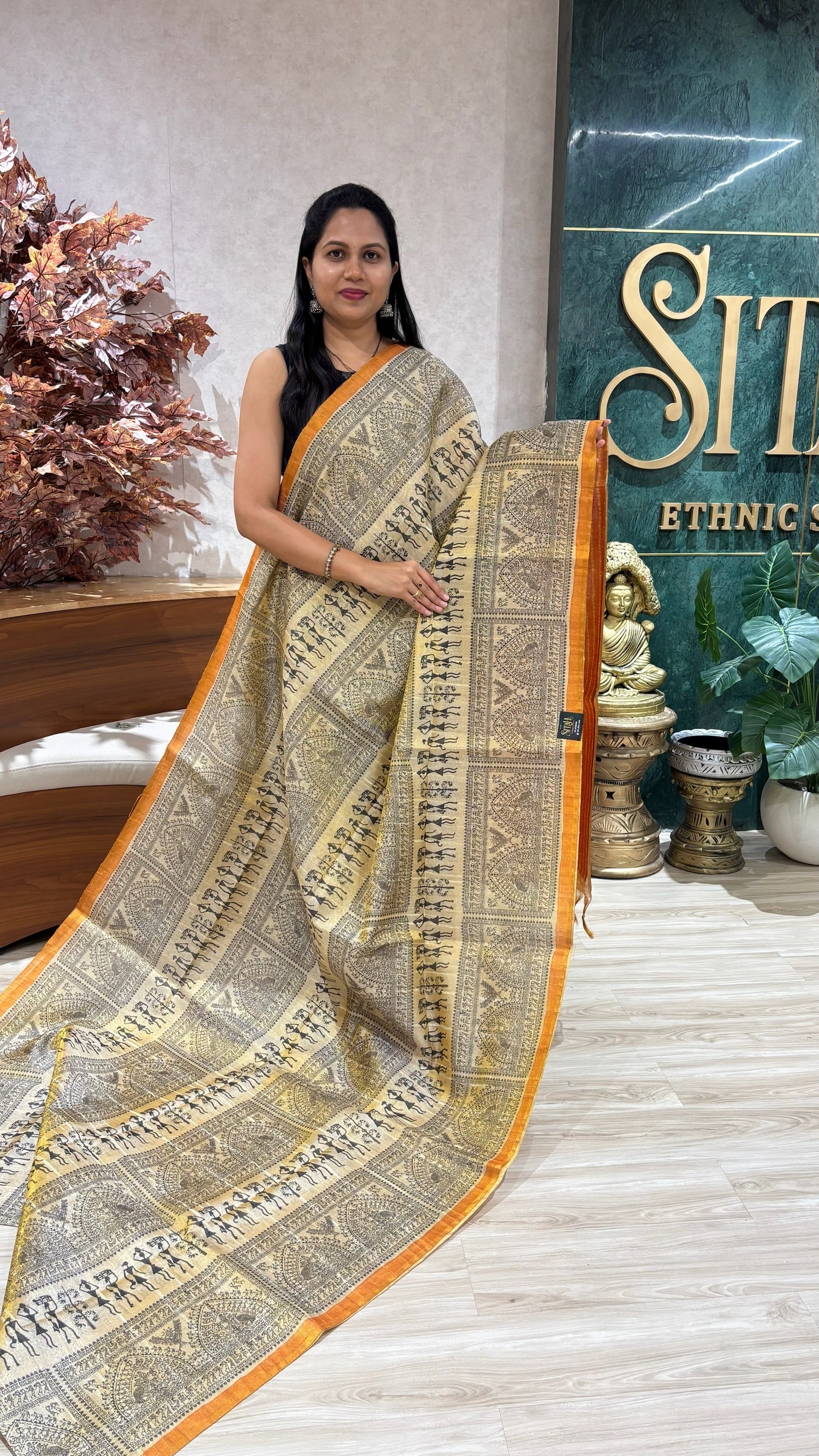 Madhubani art silk