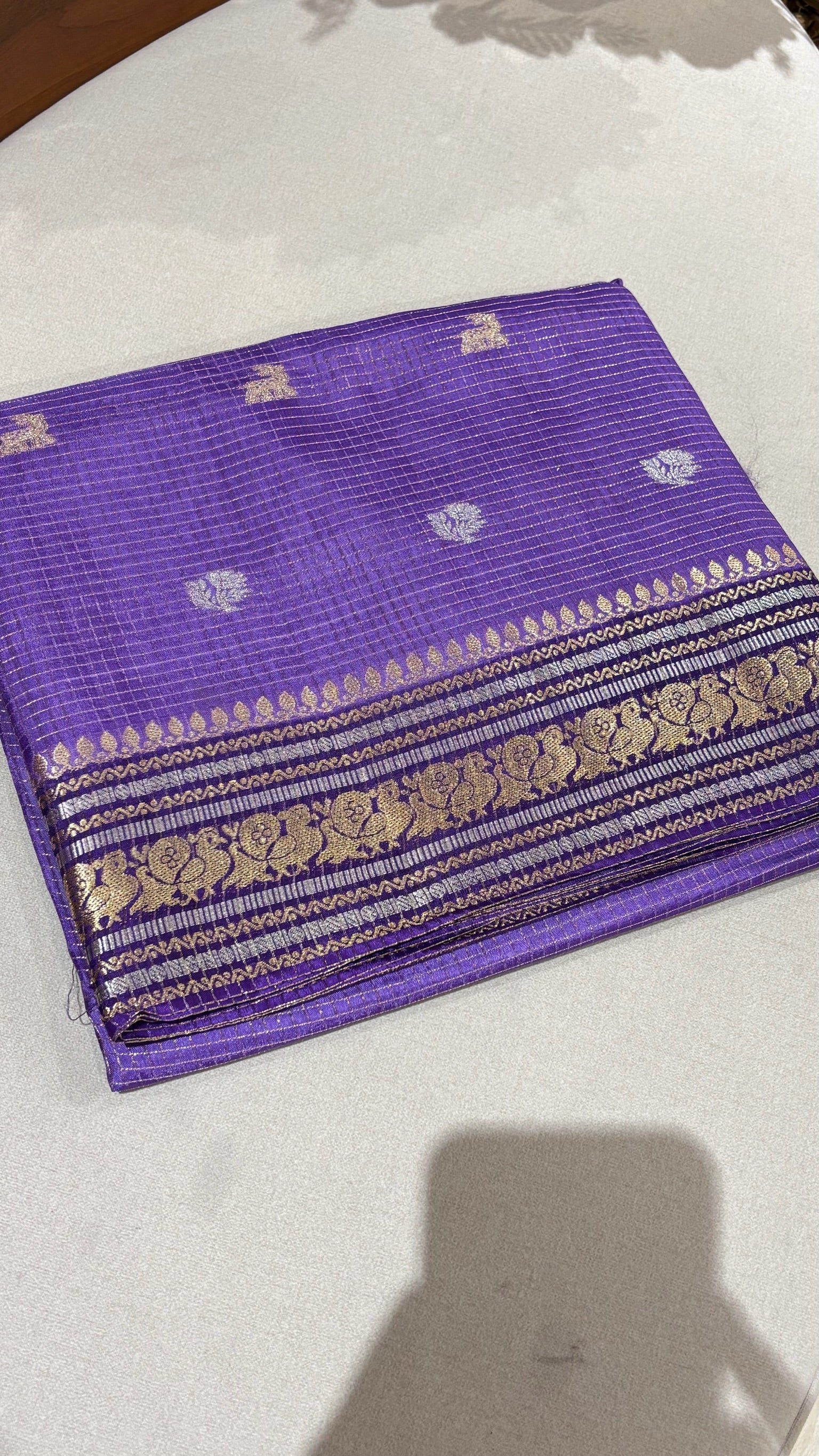 Vintage checks dark lavender