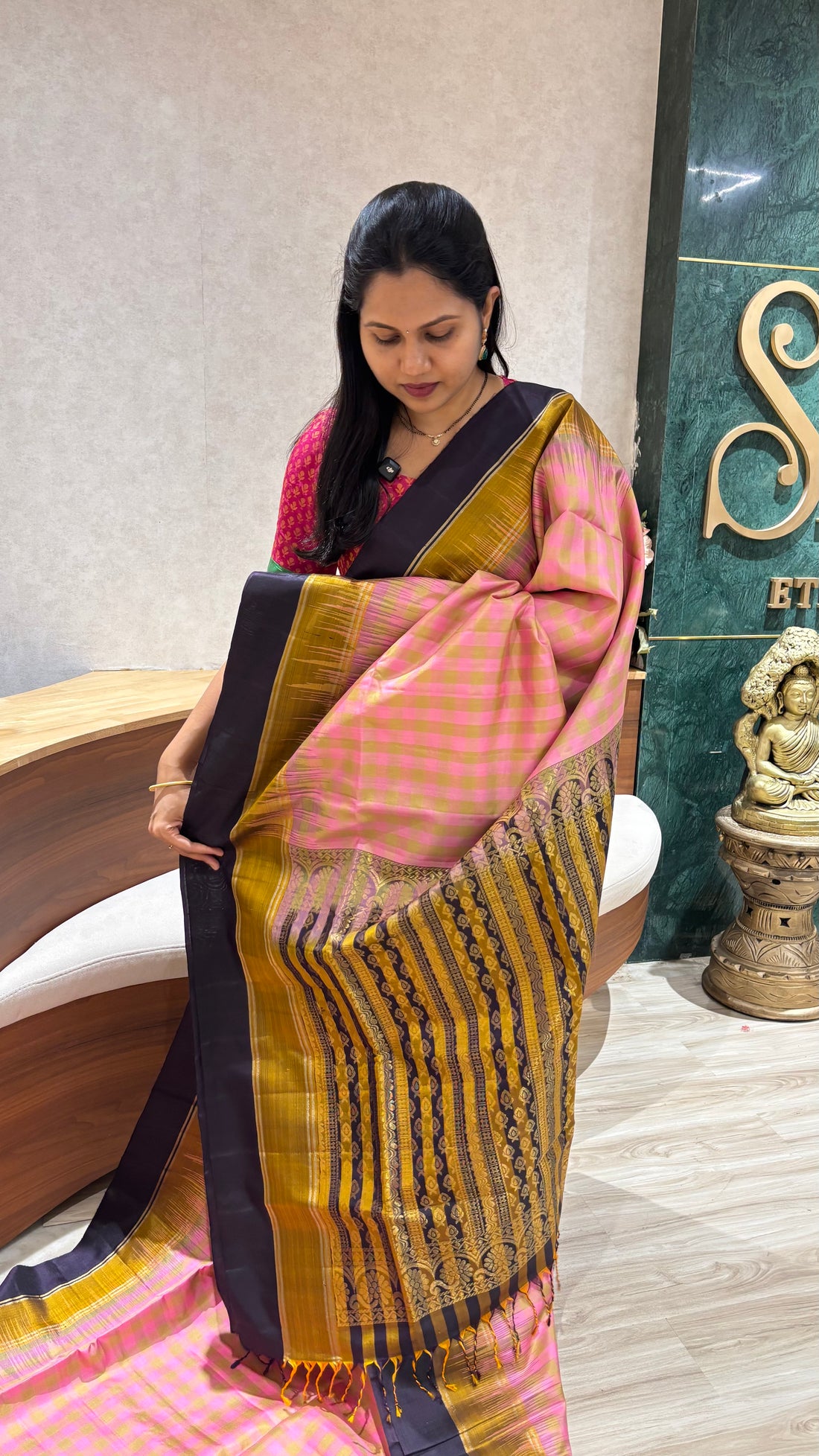 Designer handloom kanchi checks