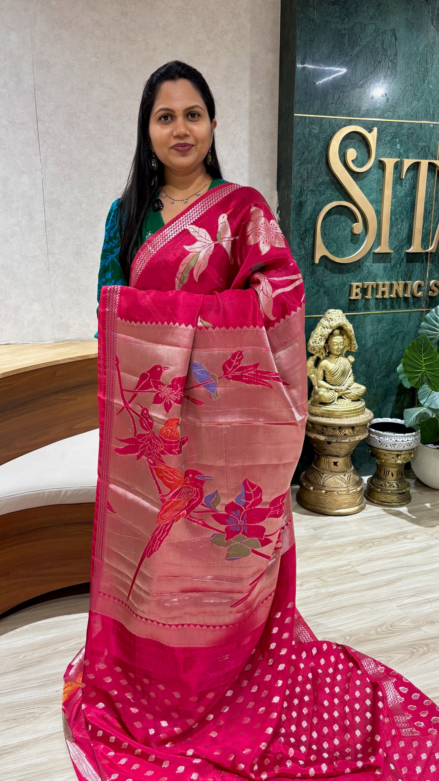 Paper silk paithani pallu