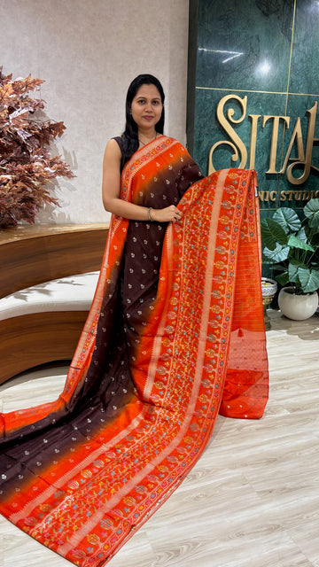 Tussar georgette design 4 skirtborder
