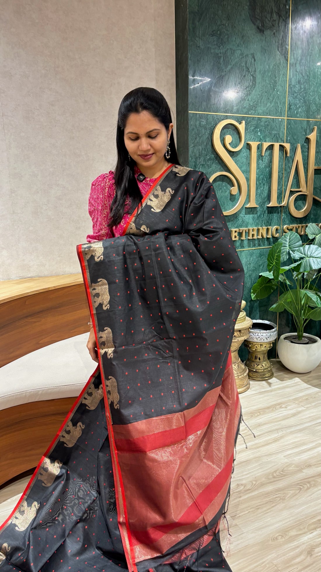 Tussar elephant black