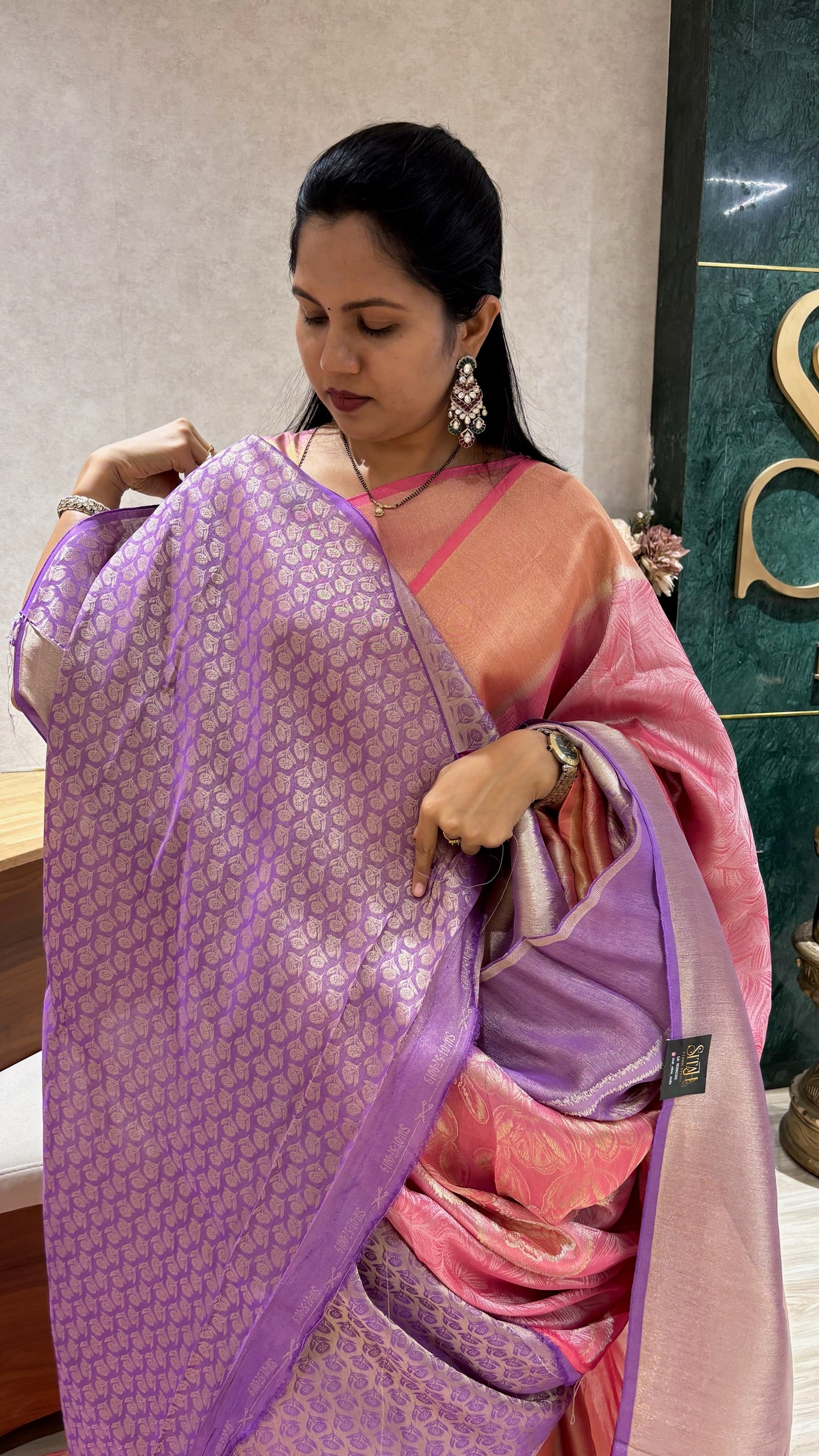 Tissue georgette tulip design