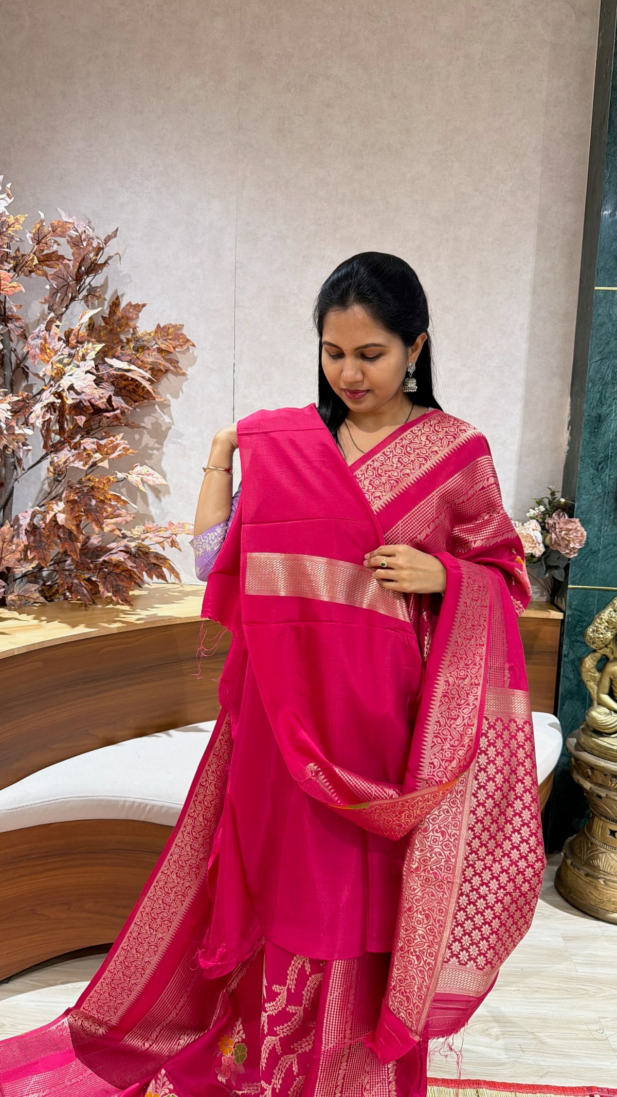 Russian silk middle weaving