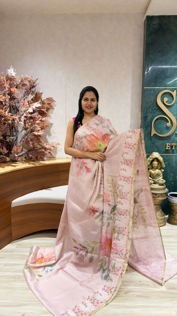 Linen tissue work baby pink