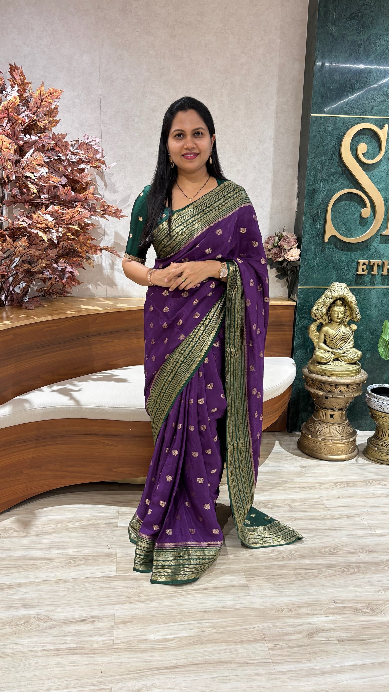 Pure chinnon saree