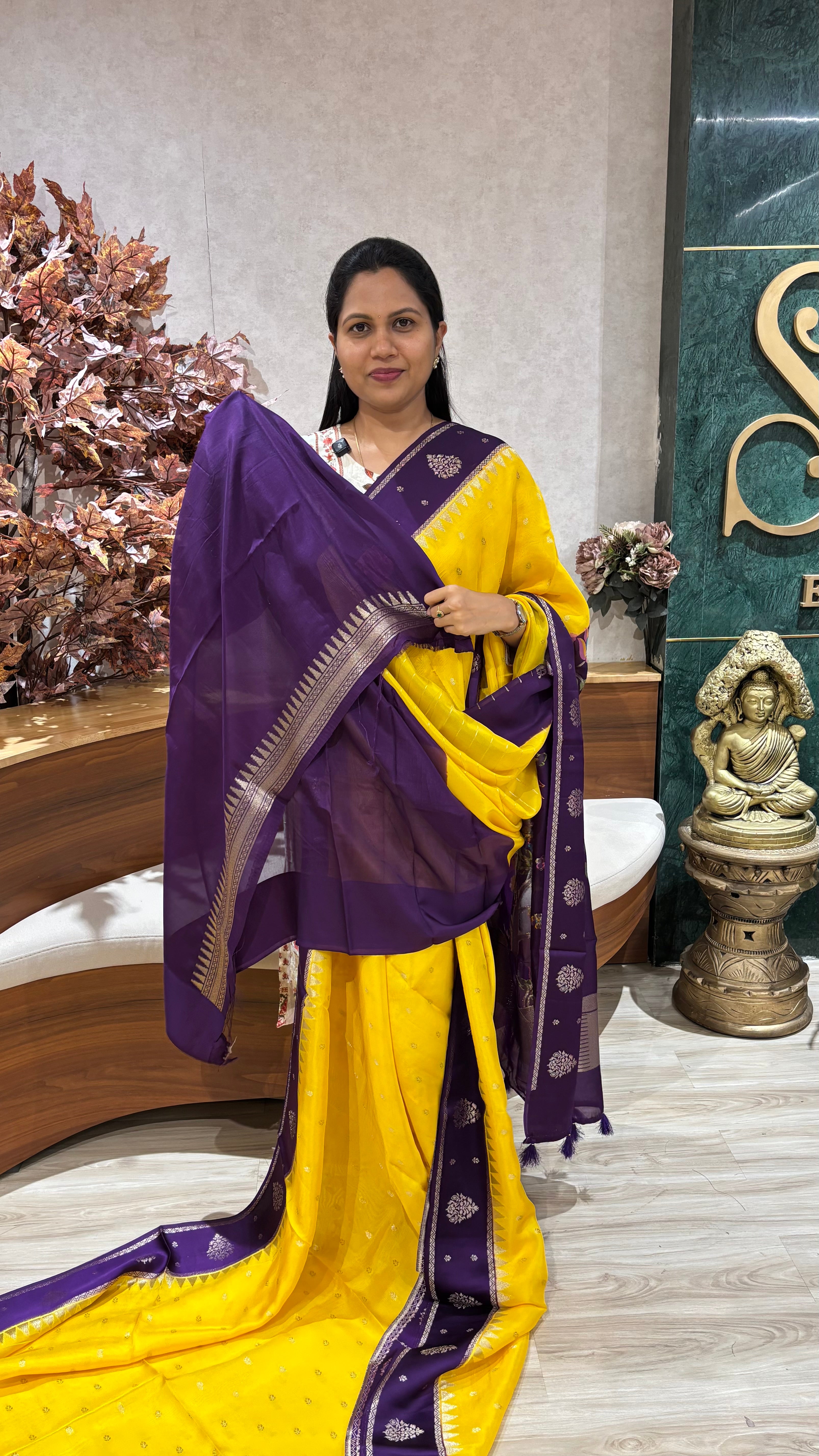 Georgette jhamdhani pallu