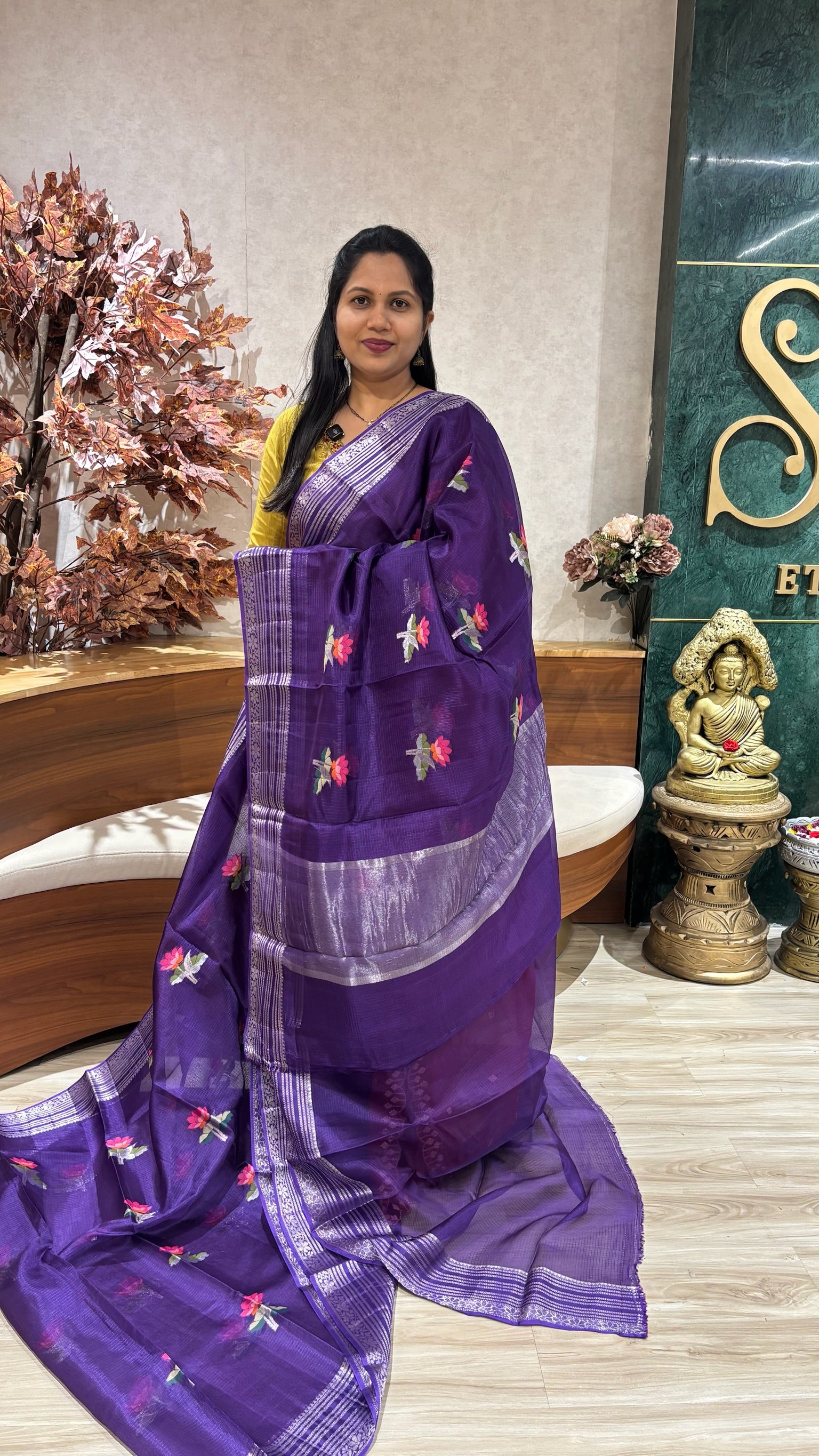 Kota silk weaving purple