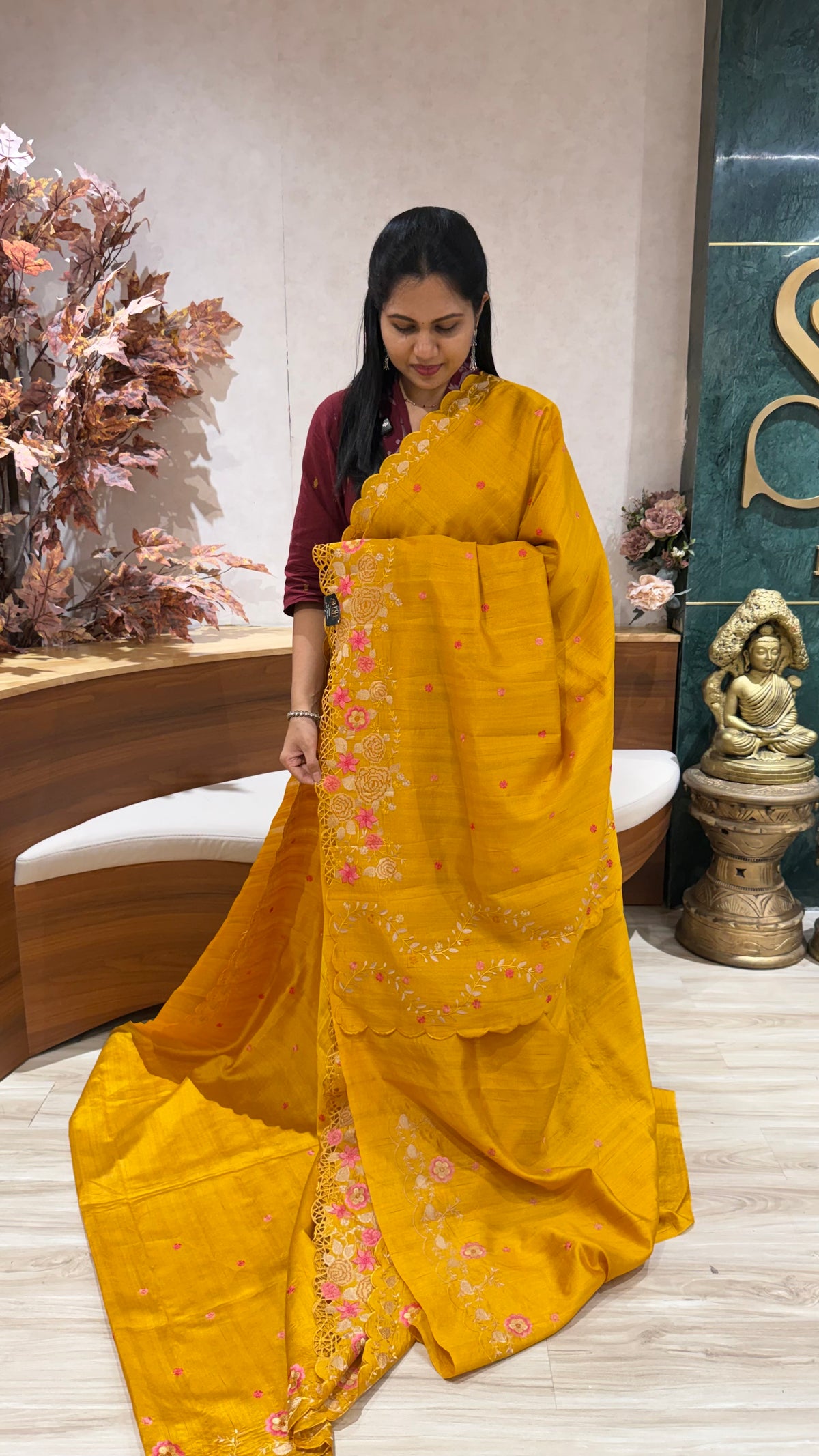 Tussar embroidery